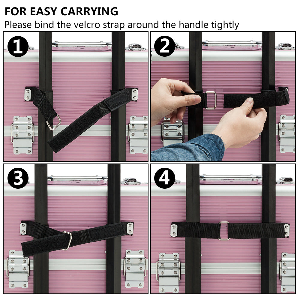 Omysalon MCA201 2-in-1 Aluminum Rolling Makeup Cosmetic Organizer Train Case