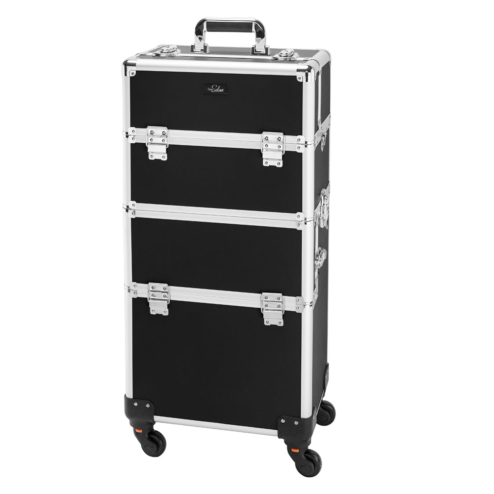 Omysalon MCA301 2-in-1 Aluminum Rolling Makeup Train Organizer