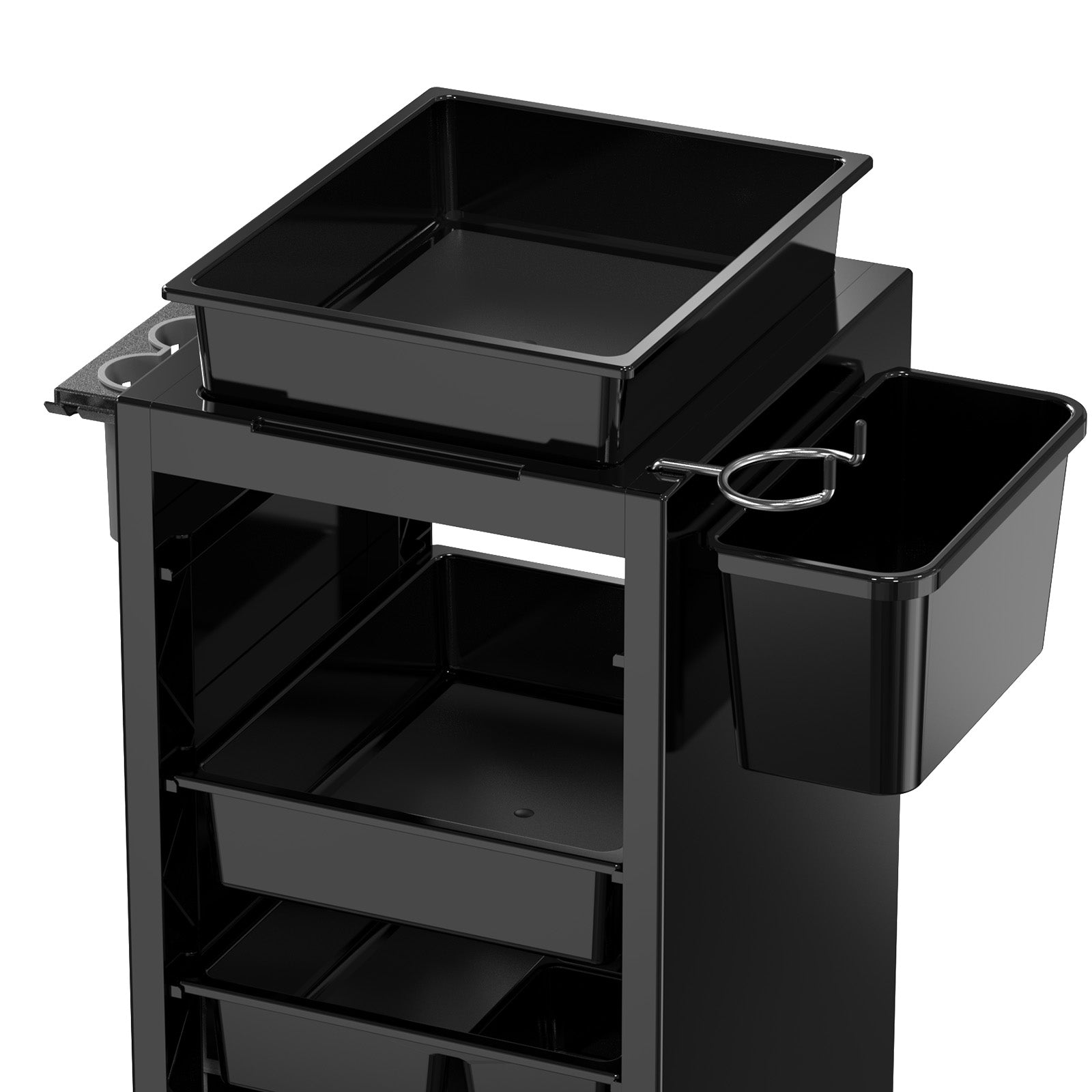 OmySalon ST1801 Rolling Salon Trolley Cart w/Wheels & 6 Drawers Hair Dryer Holders