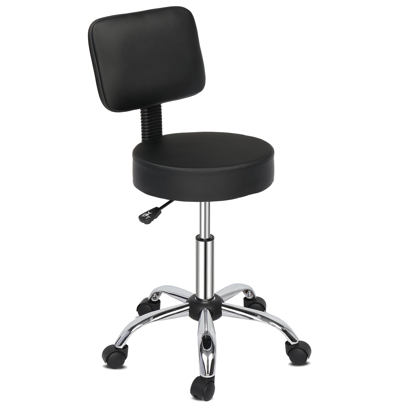OmySalon Modern Height Adjustable Rotation Salon Round Bar Stool with Back
