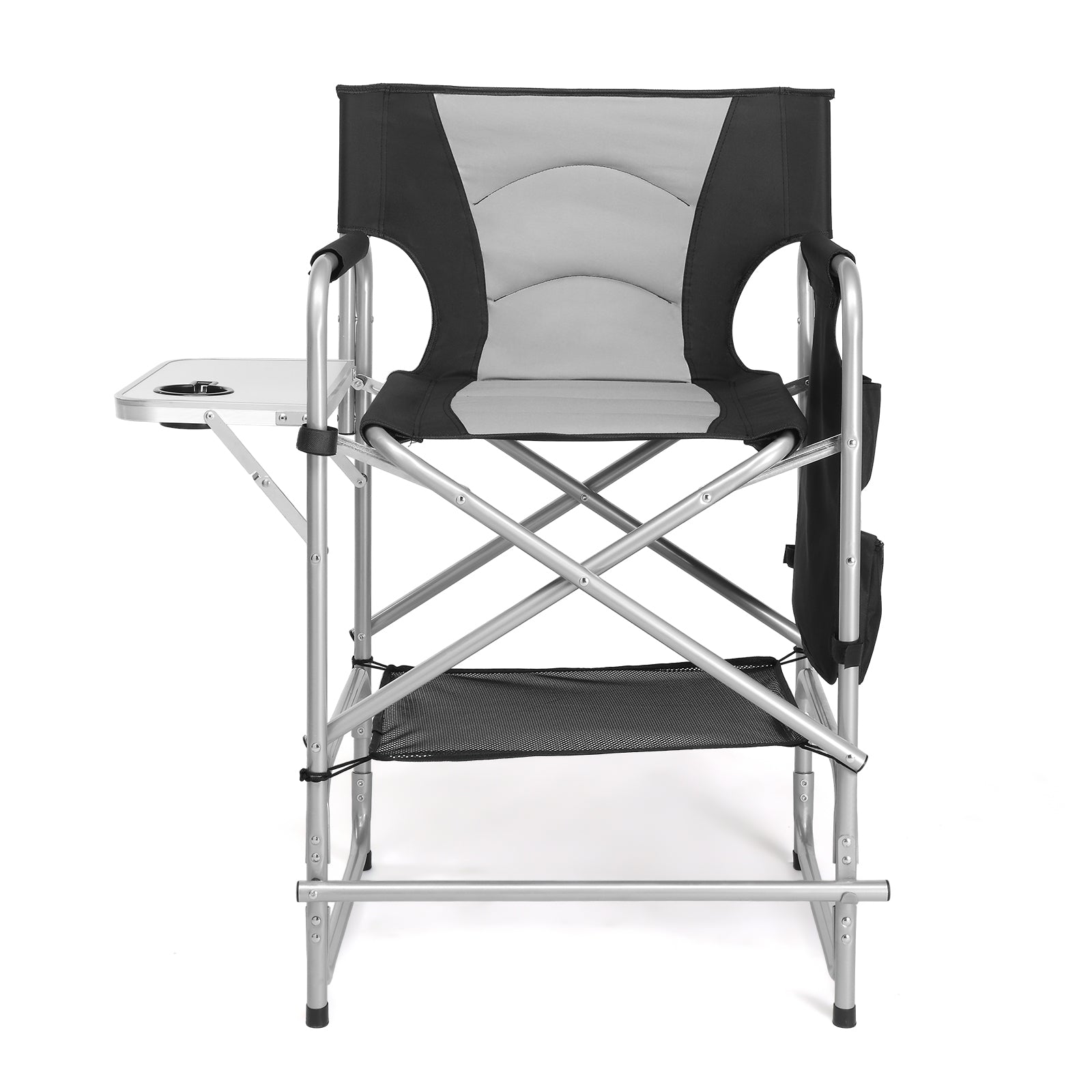 OmySalon Portable Folding Director Chair Makeup Artist Chair with Side Table 22in/26in/30in
