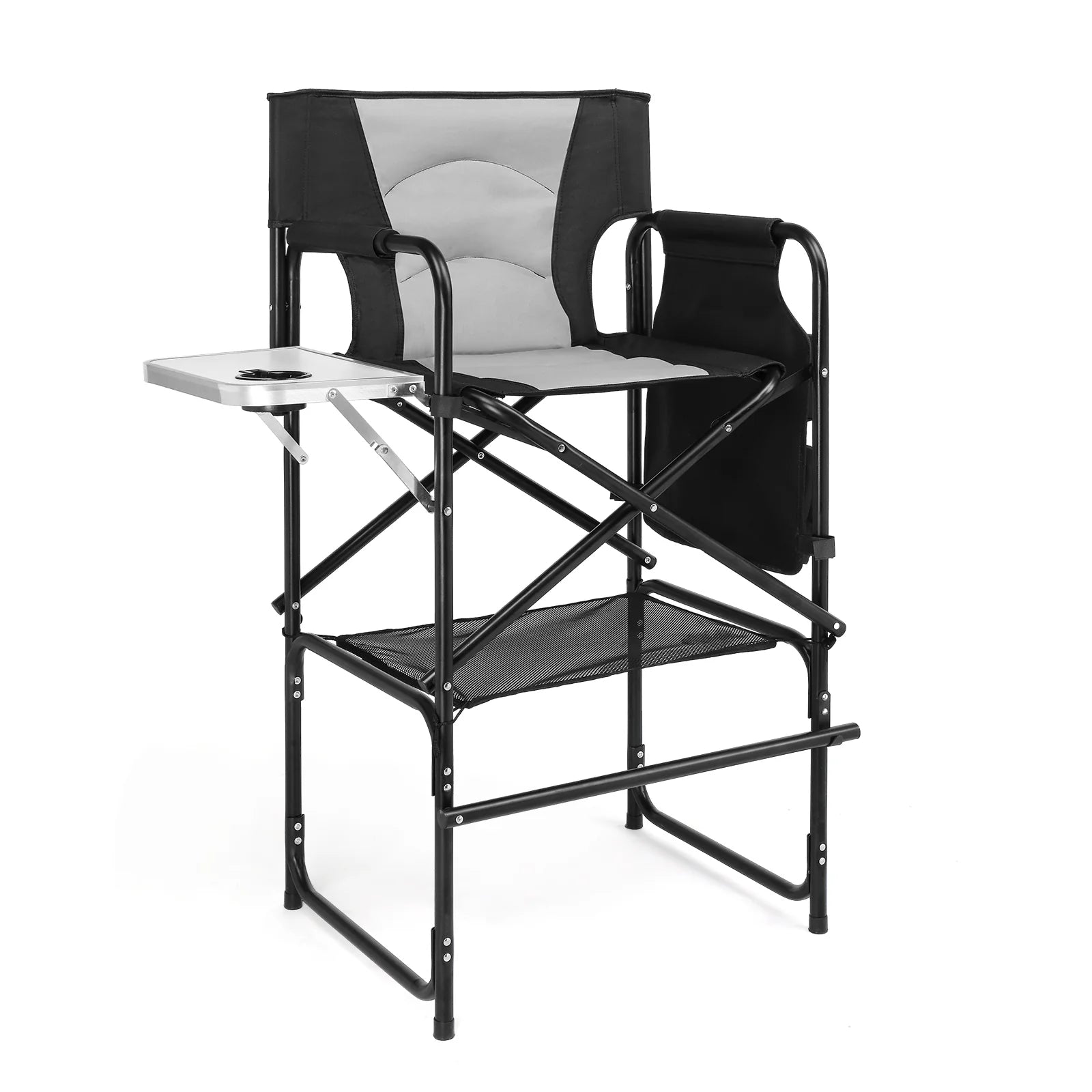 OmySalon Portable Folding Director Chair Makeup Artist Chair with Side Table 22in/26in/30in
