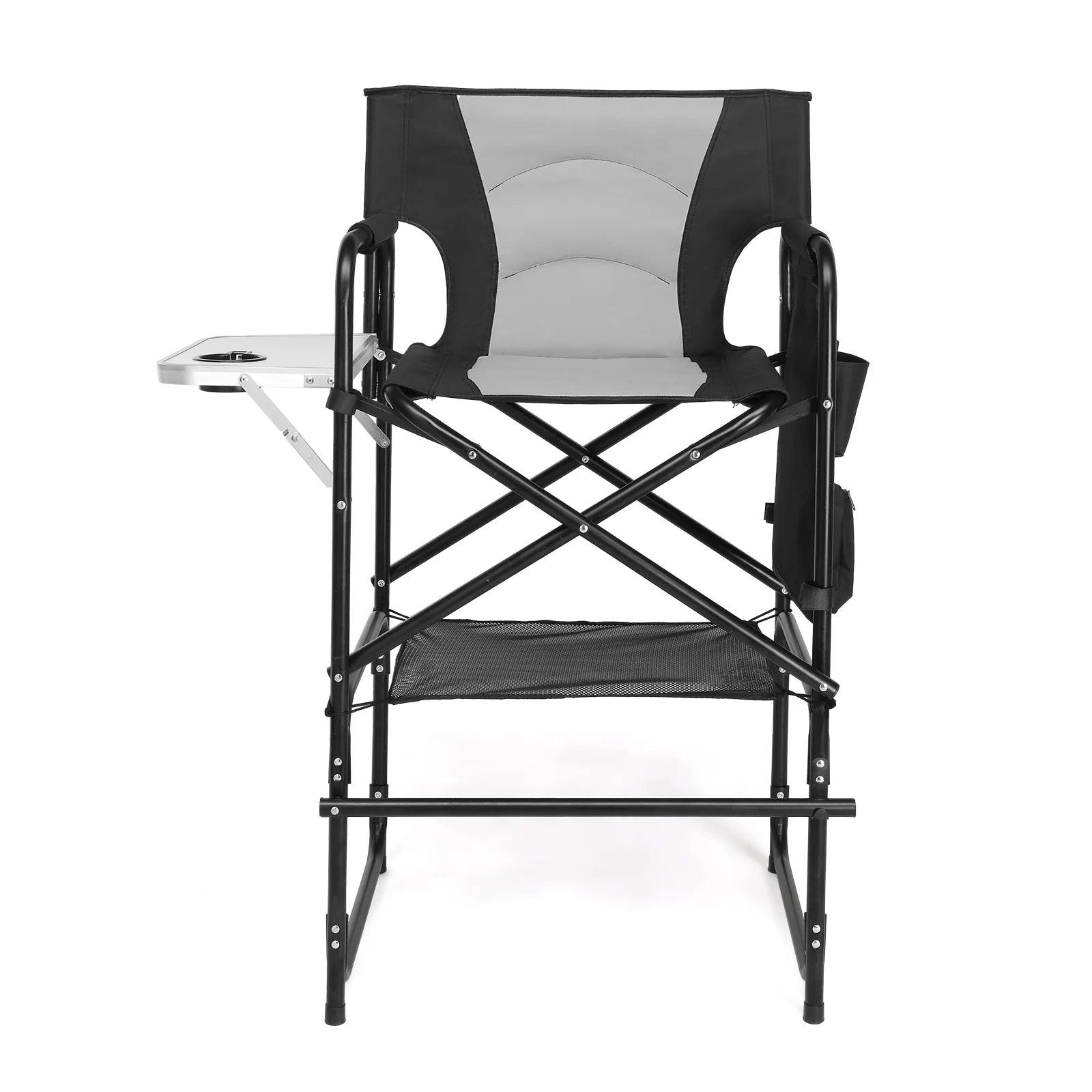 OmySalon Portable Folding Director Chair Makeup Artist Chair with Side Table 22in/26in/30in