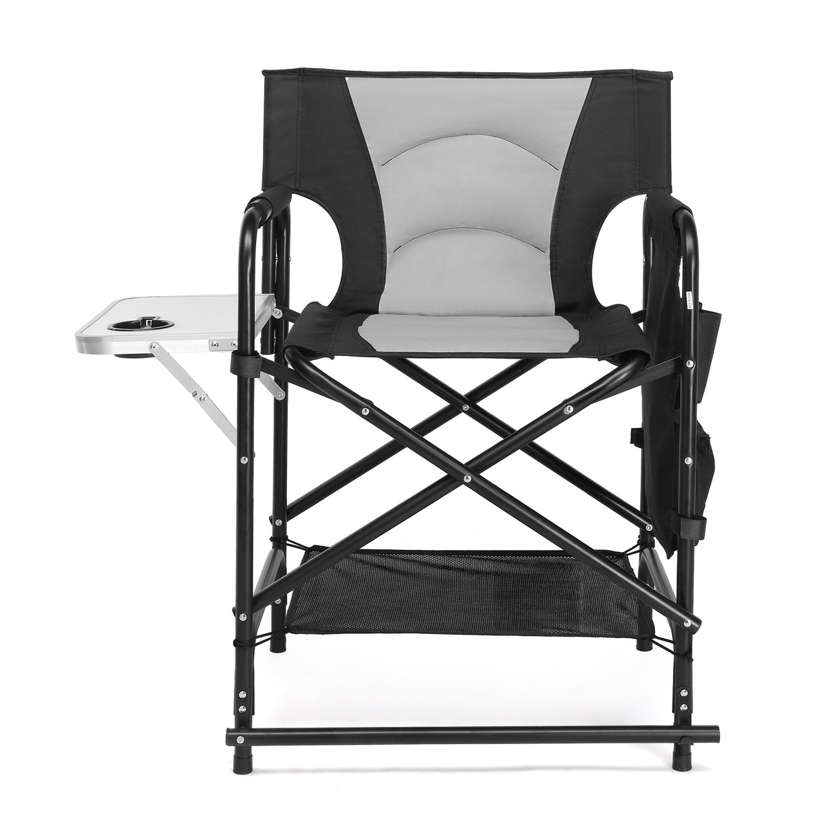 OmySalon Directors Chair Portable Folding Makeup Artist Chair with Side Table 22in/26in/30in