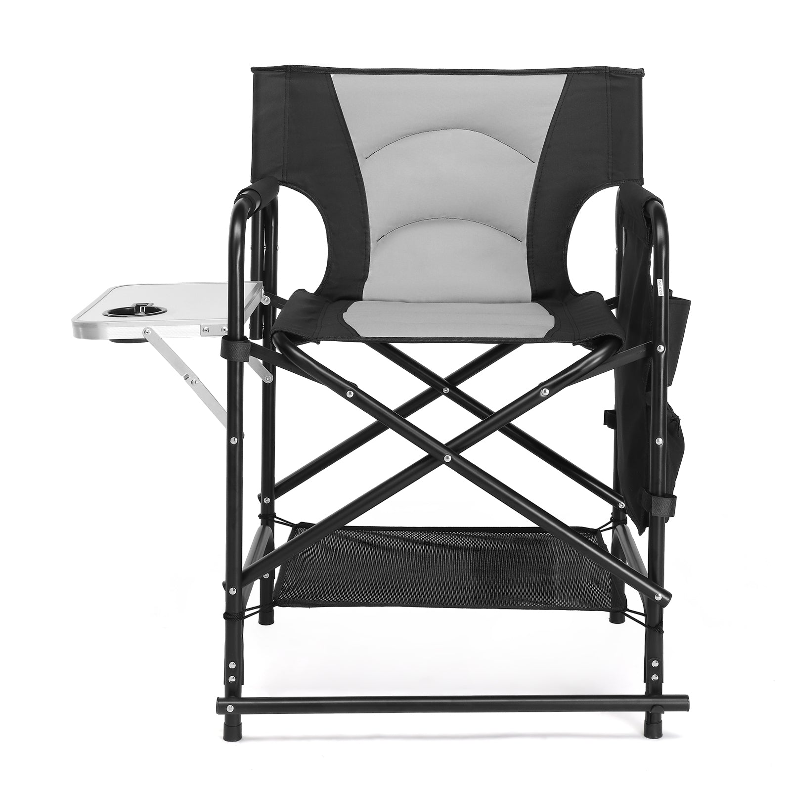 OmySalon Portable Folding Director Chair Makeup Artist Chair with Side Table 22in/26in/30in