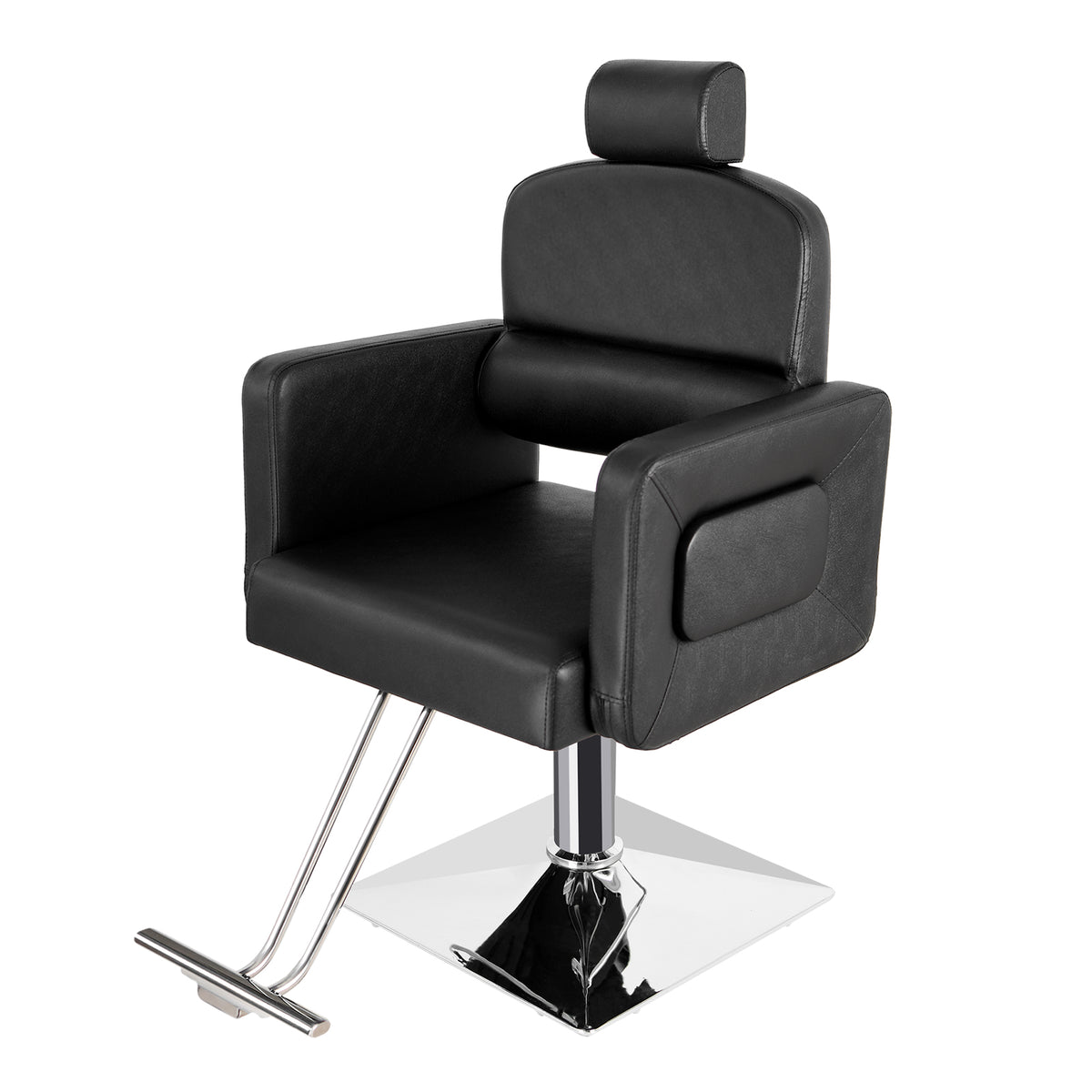 OmySalon SC1801 All Purpose Heavy Duty Reclining Minimalist Hair Salon Chair w/Headrest