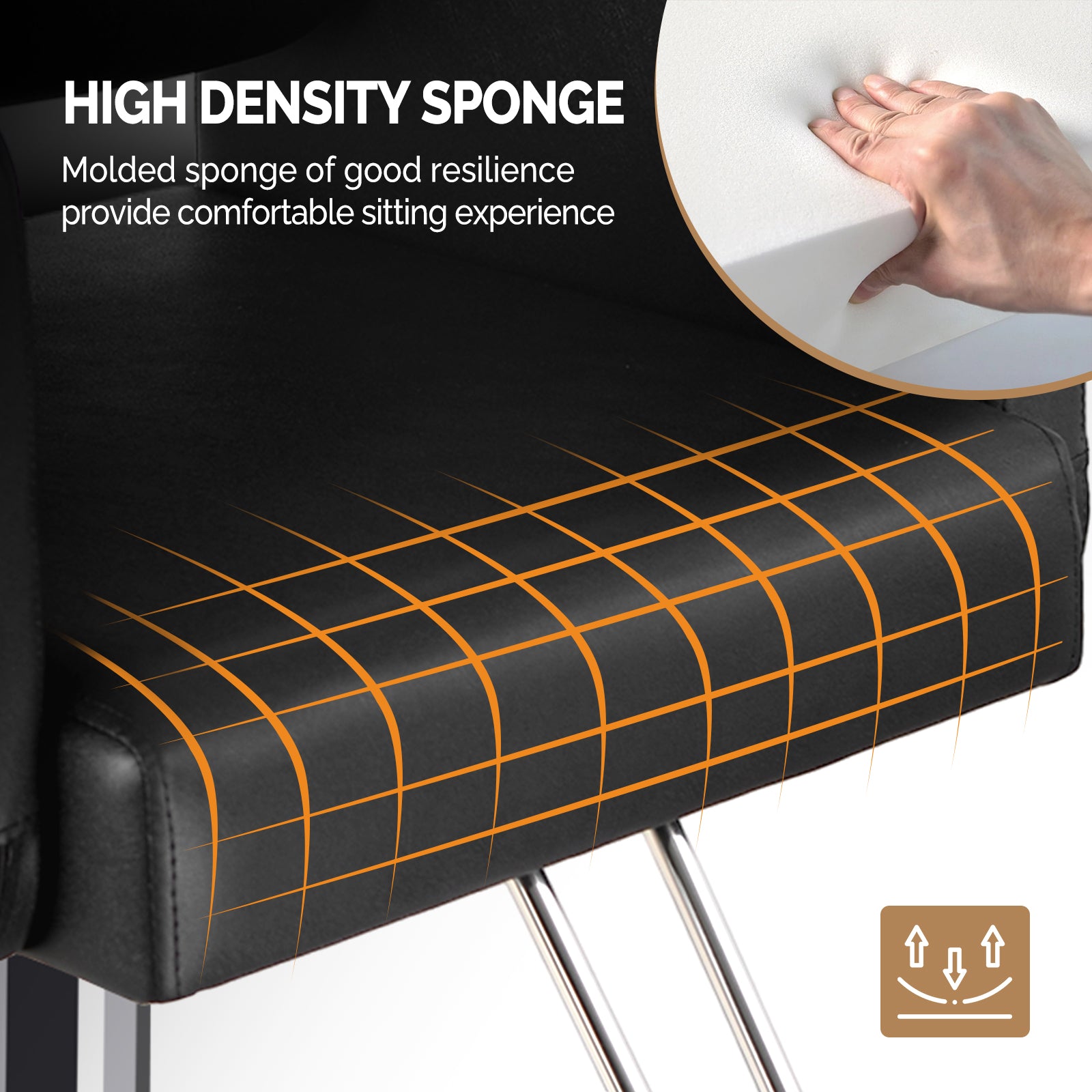 OmySalon SC1801 All Purpose Heavy Duty Reclining Minimalist Hair Salon Chair w/Headrest