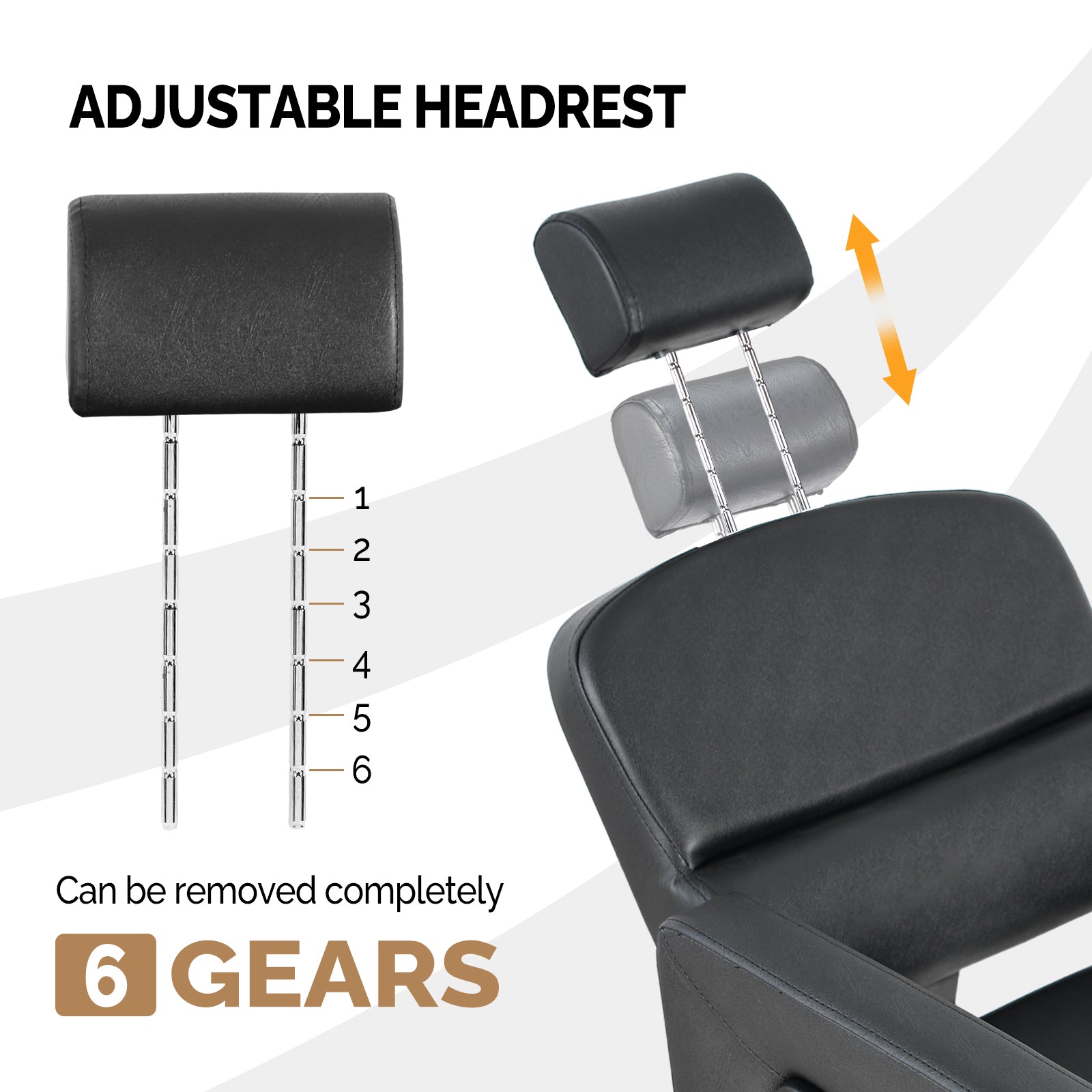 OmySalon SC1801 All Purpose Heavy Duty Reclining Minimalist Hair Salon Chair w/Headrest