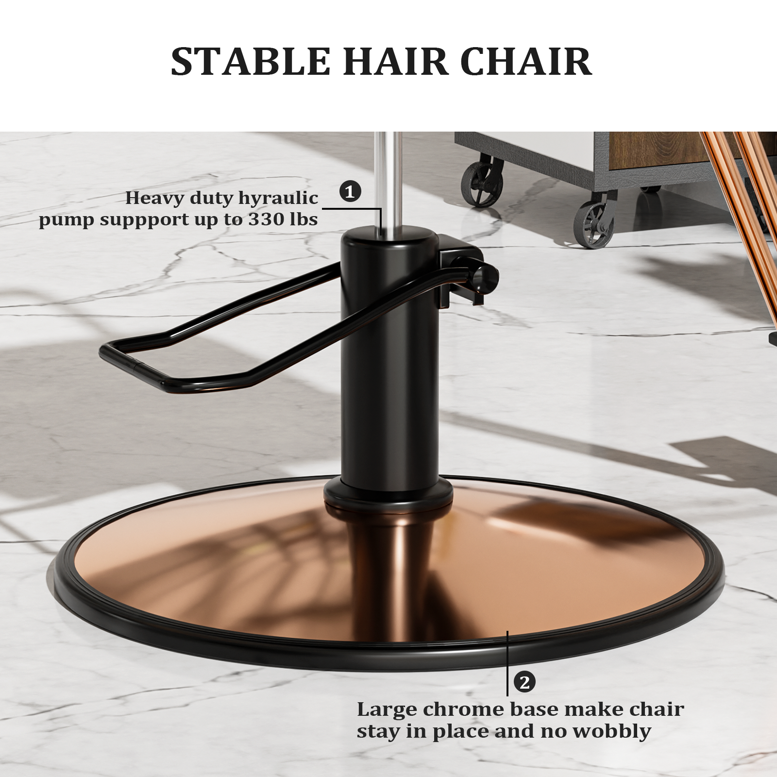 OmySalon Beauty Barber Chair Salon Hydraulic Styling Chair with 360 Degree Swivel