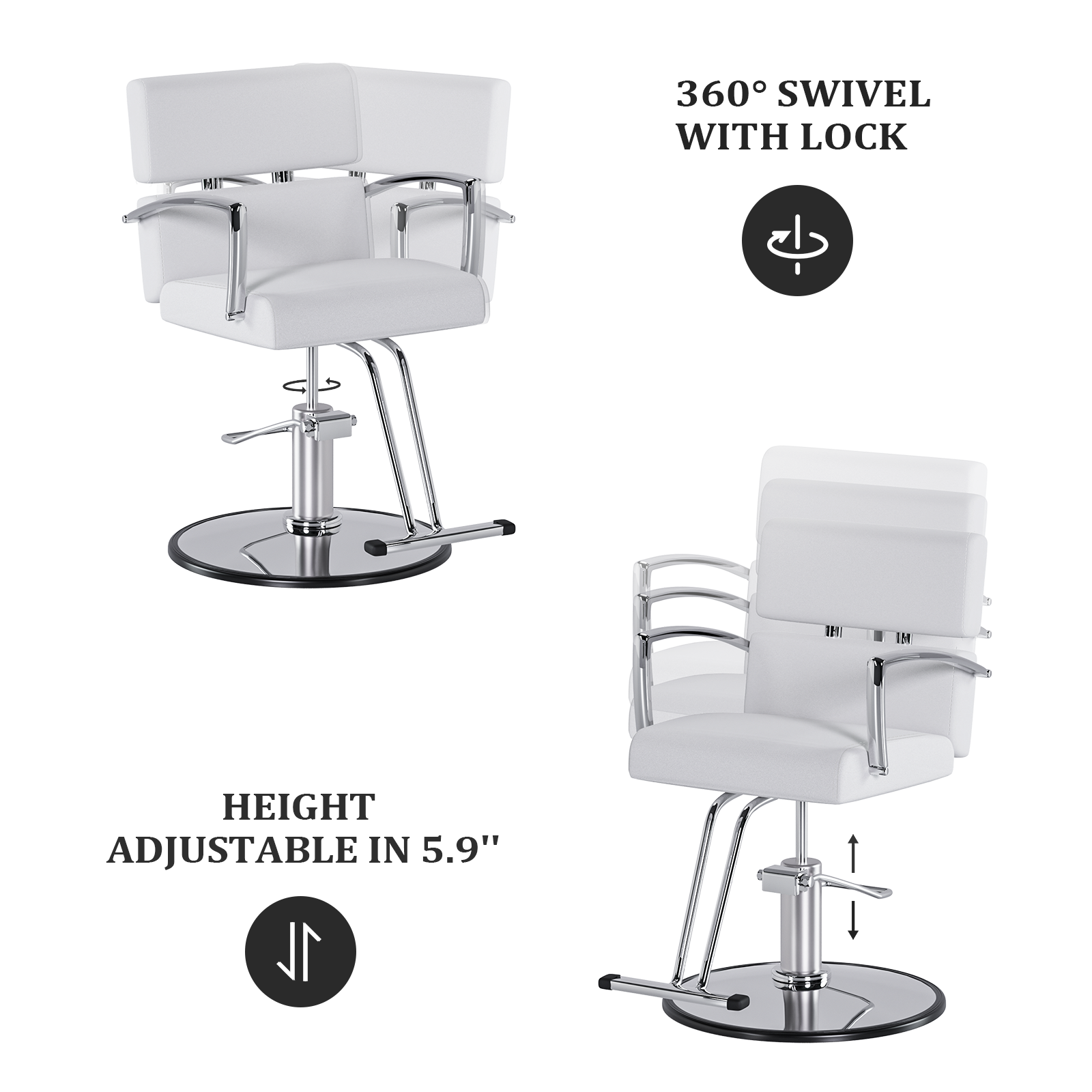 OmySalon Beauty Barber Chair Salon Hydraulic Styling Chair with 360 Degree Swivel