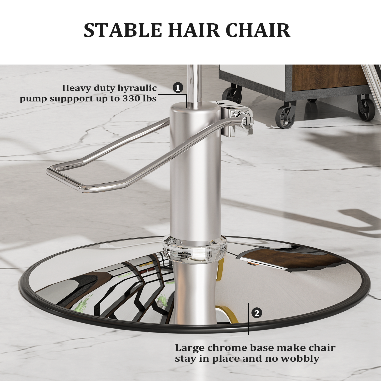 OmySalon Beauty Barber Chair Salon Hydraulic Styling Chair with 360 Degree Swivel