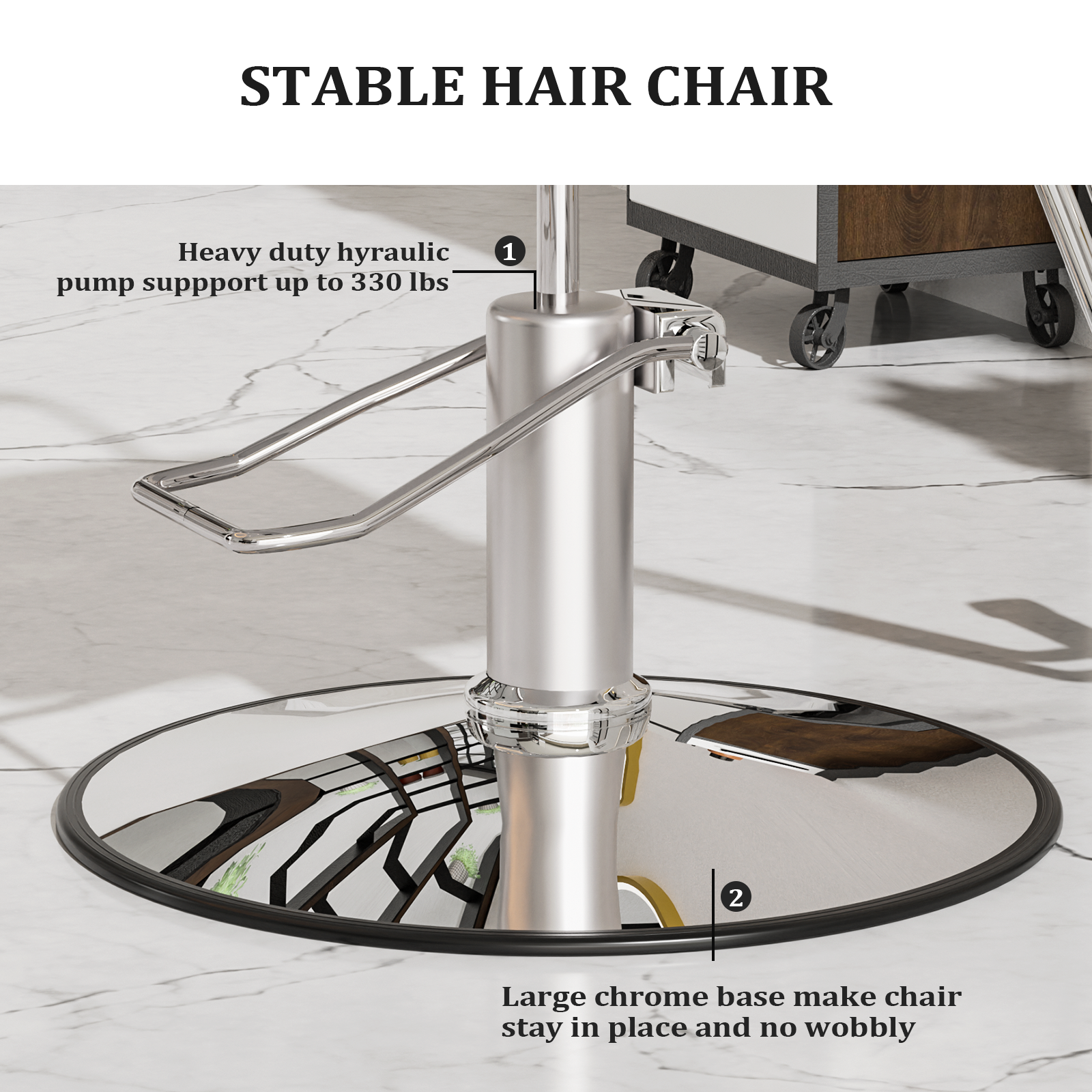 OmySalon SC01 Hydraulic 360-Degree Swivel Hair Stylist Salon Chair