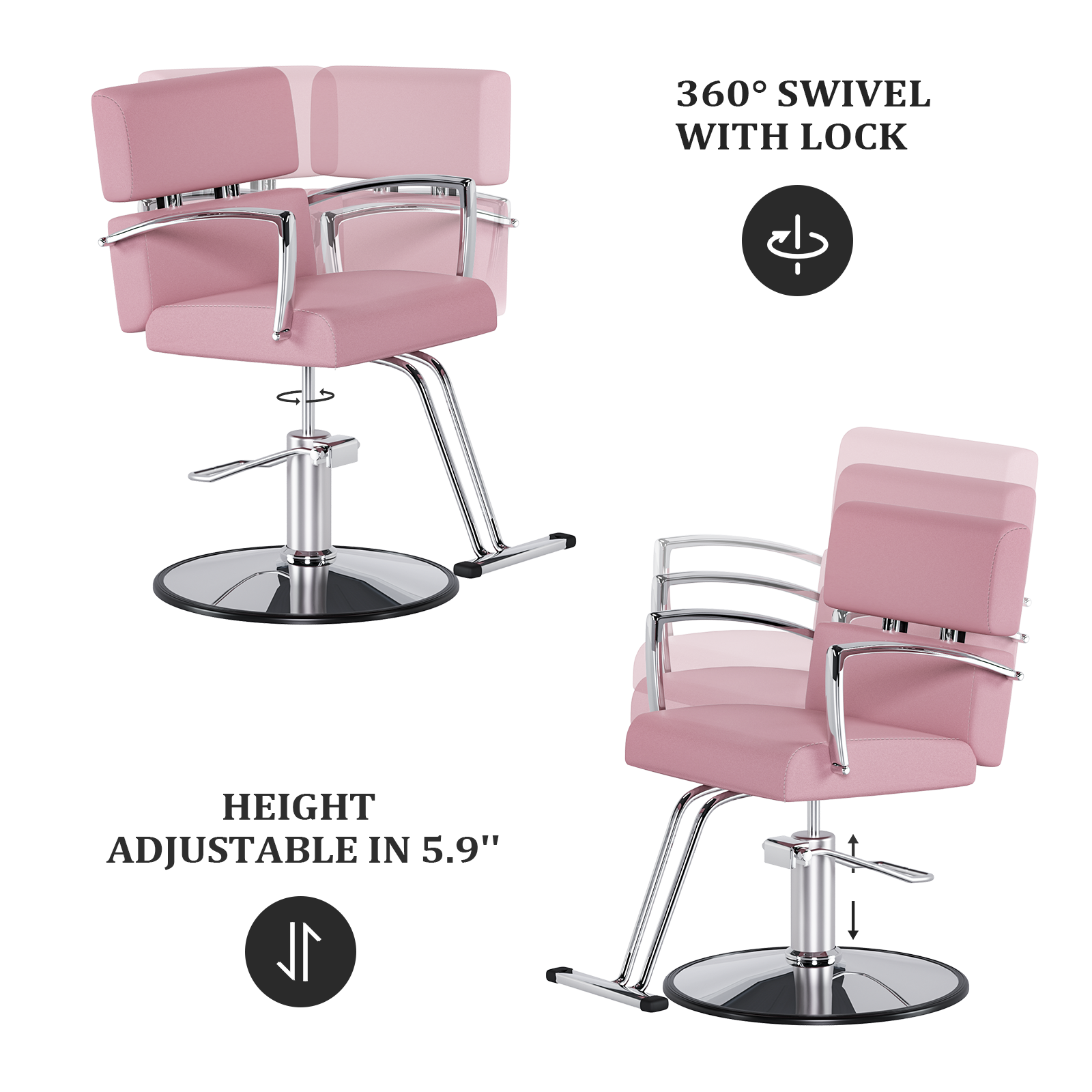 OmySalon Beauty Barber Chair Salon Hydraulic Styling Chair with 360 Degree Swivel