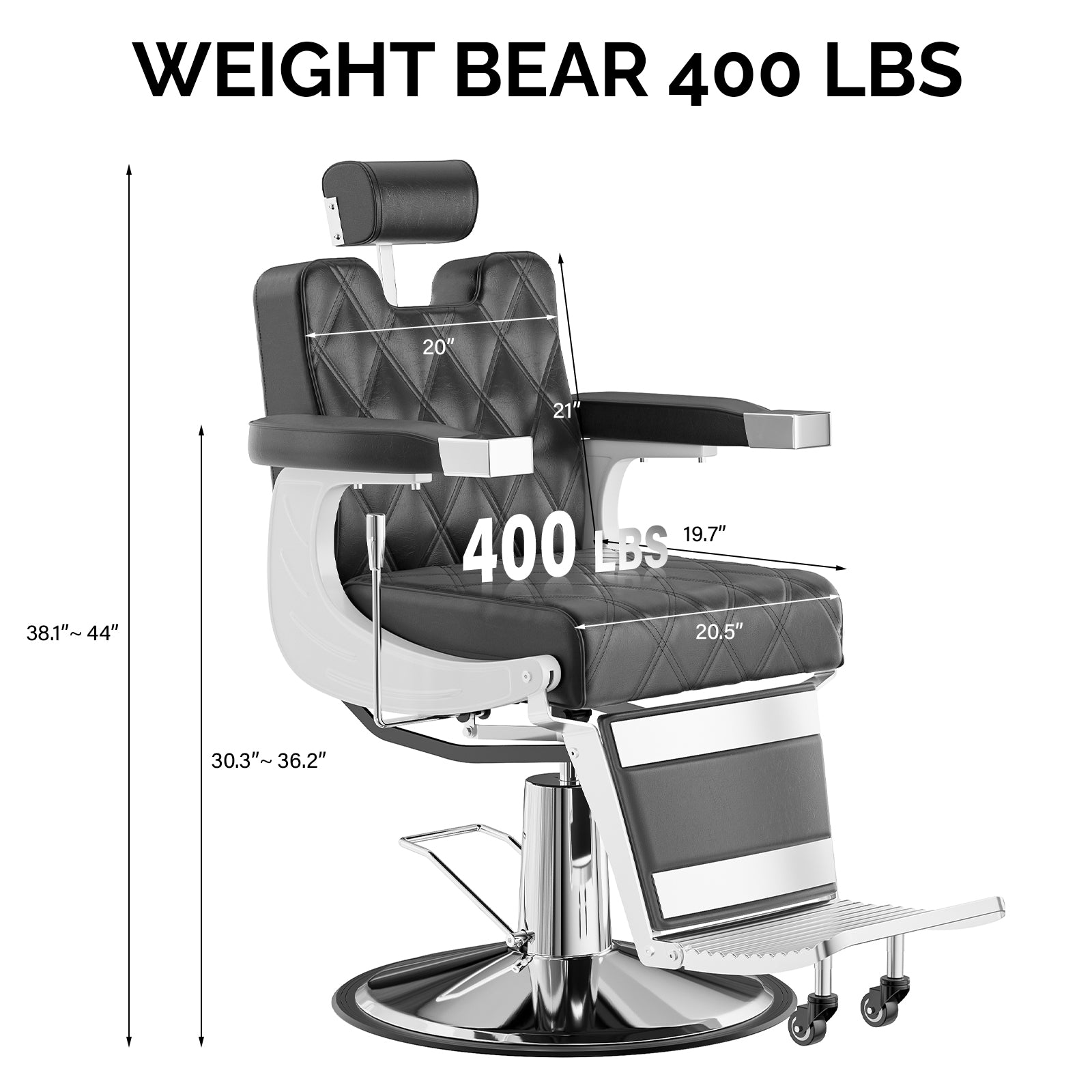 OmySalon BC1401 Modern Style Heavy Duty Hydraulic Recline Barber Chair