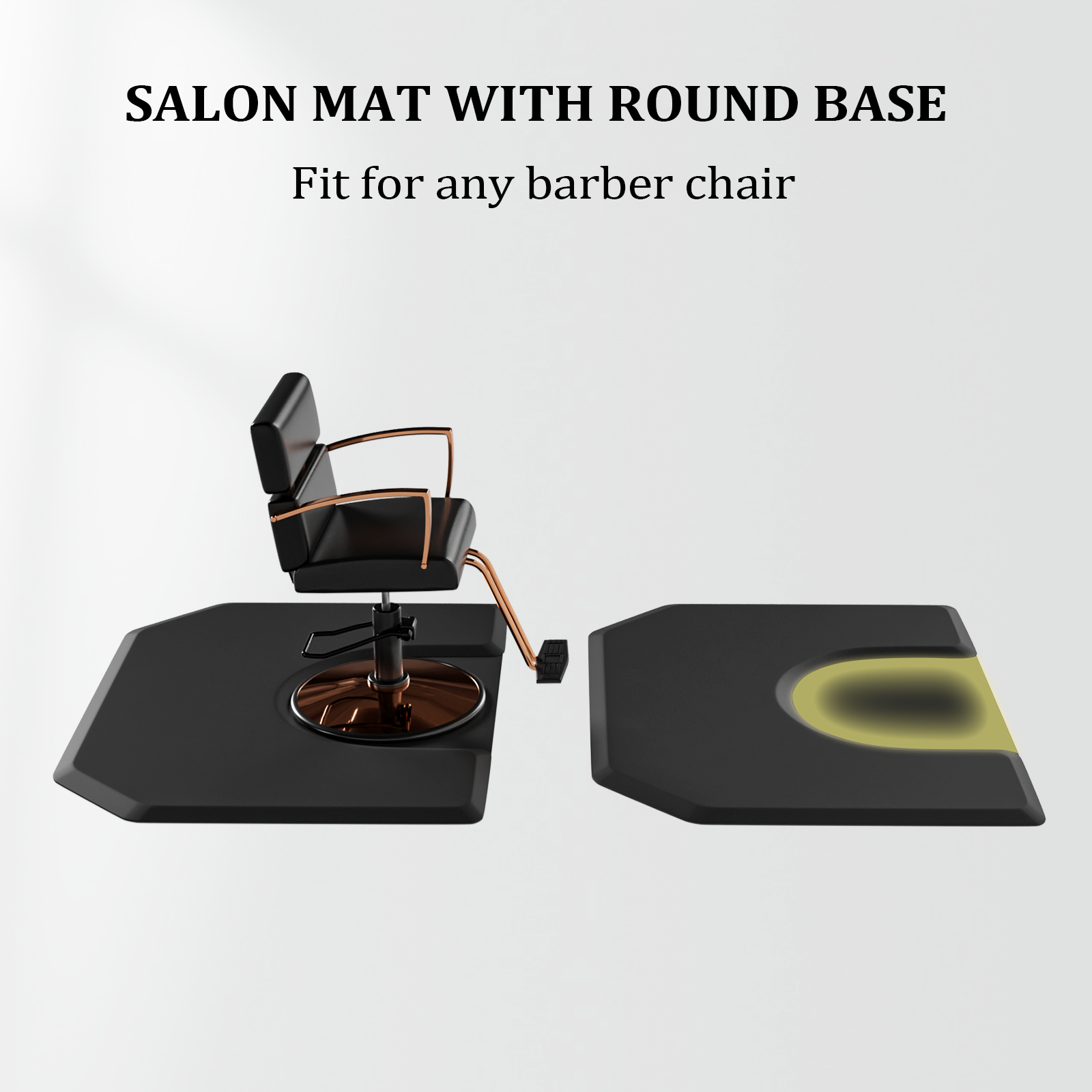 OmySalon 4' x 5' Salon Anti Fatigue Mat Hexagon Barber Mat for Round Base Styling Chair 1/2in 7/8in Thick