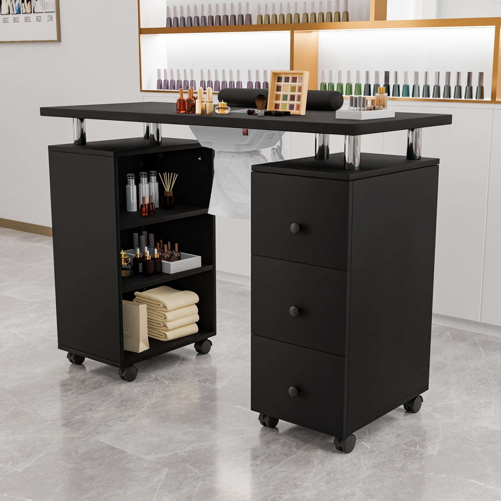 Omysalon Manicure Table w/Electric Dust Collector