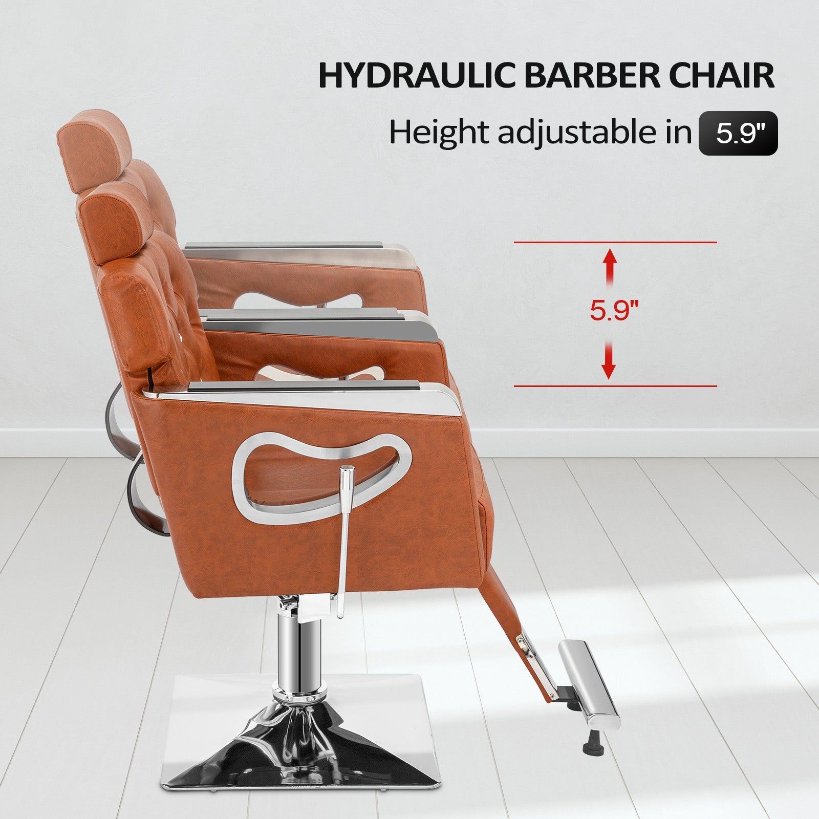 OmySalon SC1902 All Purpose Heavy Duty Reclining Hair Salon Chair w/Headrest and Acrylic Diamond Decorated Backrest