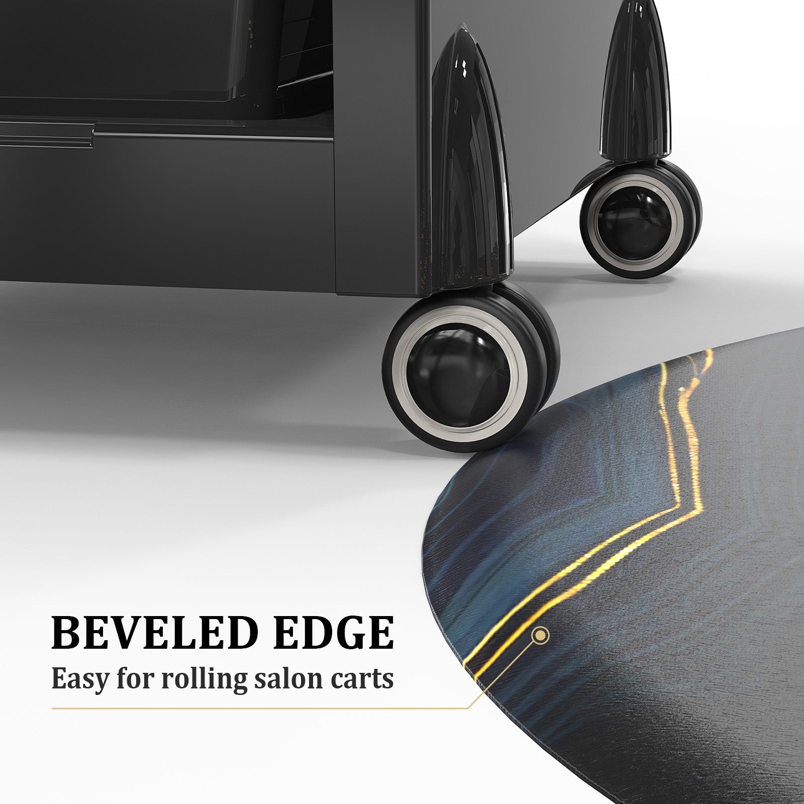 OmySalon 3'x5' Semi Circle Salon Anti Fatigue Mat with Round Cutout 5/8" Thick