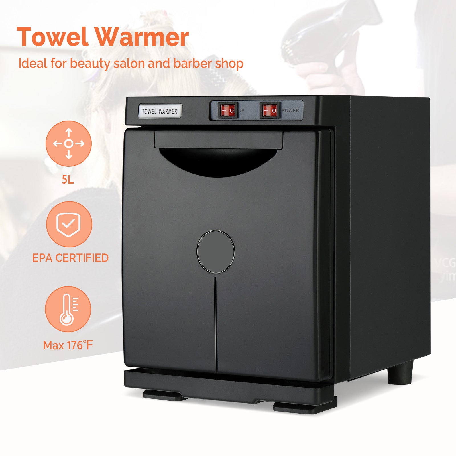 OmySalon 5L Hot Towel Warmer Cabinet for Facials Massage