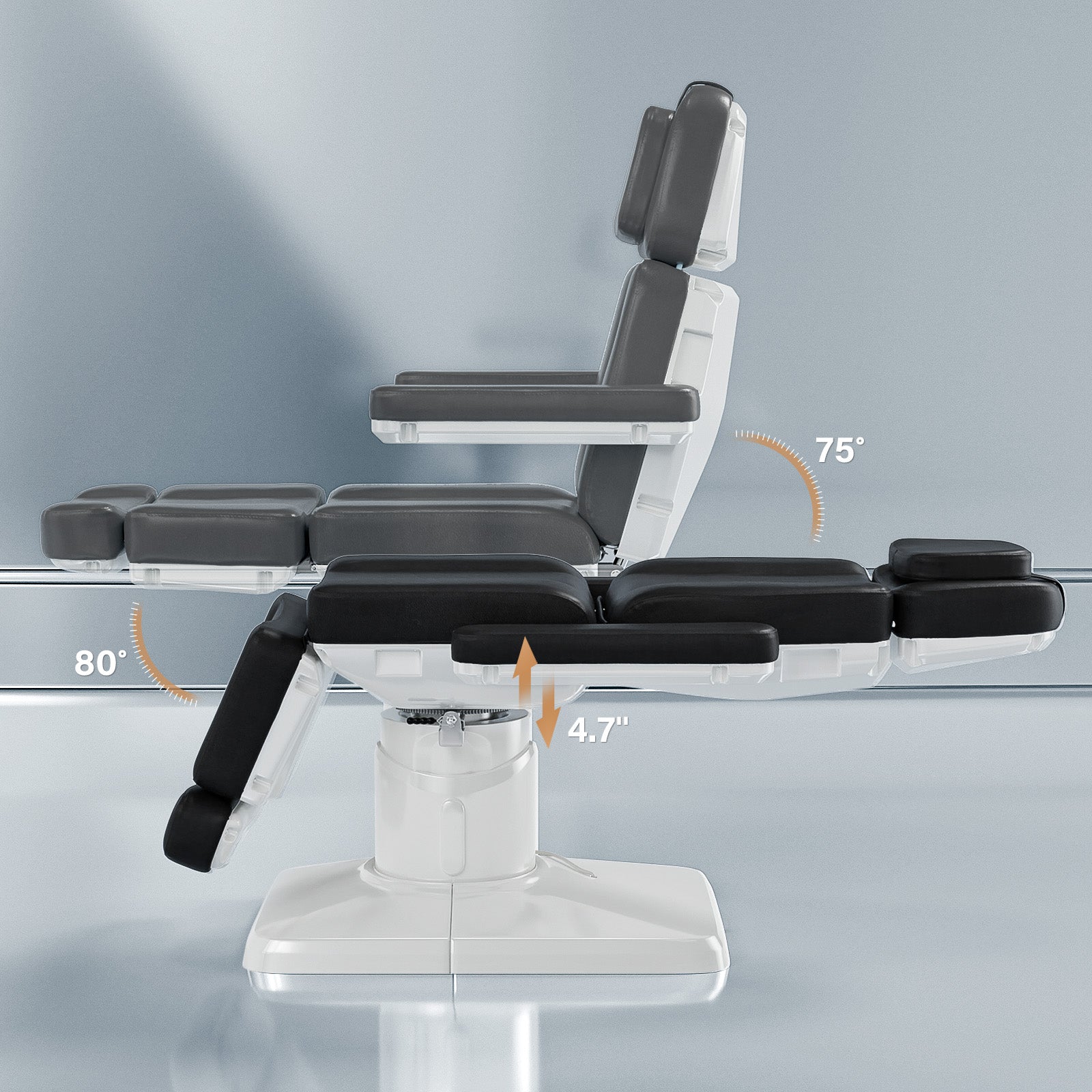 OmySalon LBT3 73in Multi-function 120° Rotation Electric Remote One-touch Operate 3 Motors Facial Massage Bed