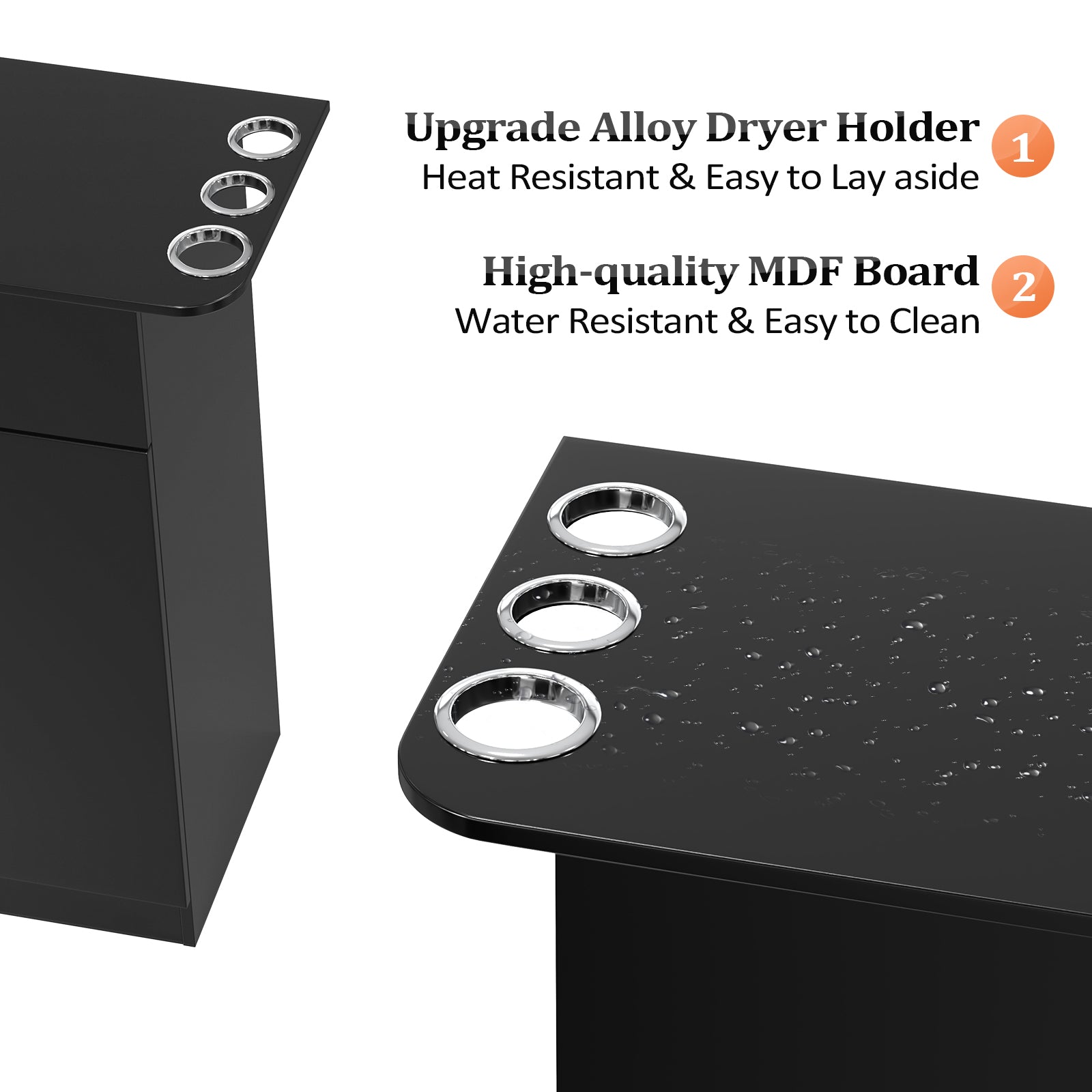 OmySalon HSC-21 Salon Station Cabinet Free Standing Storage Station with 1 Drawers 1 Storage Cabinet 6 Hair Dryer Holders
