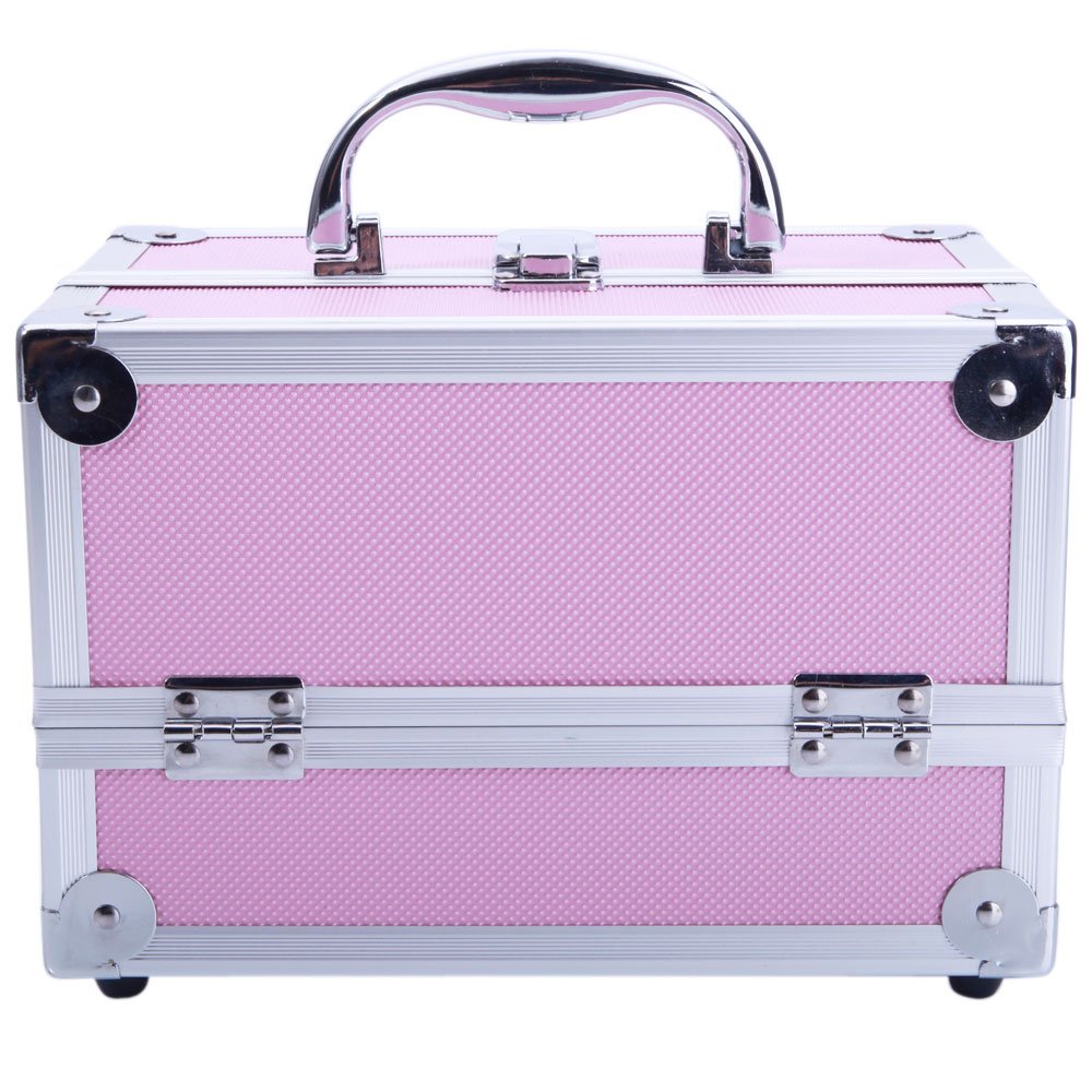 OmySalon SM-2176 Portable Handle Large Storage Lockable Cosmetic Makeu