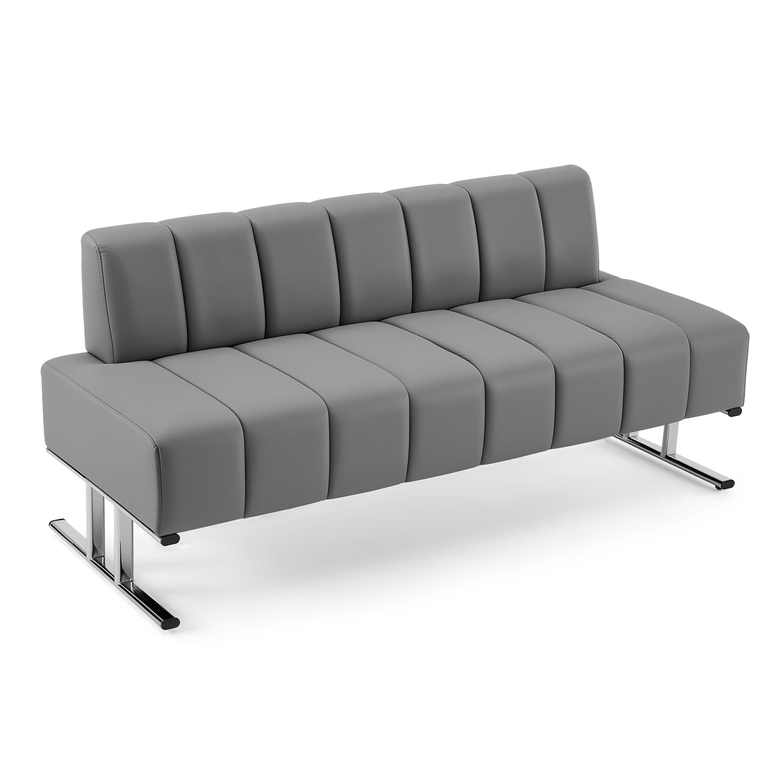 OmySalon WRB1901 59in Faux Leather Waiting Room Reception Bench Chair with Backrest