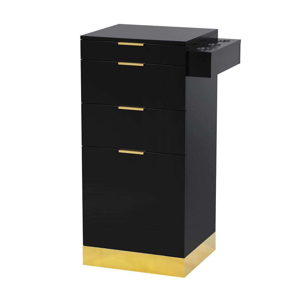 OmySalon SCWS Modern Style Salon Styling Storage Station with 3 Drawers 1 Cabinet 3 Hair Dryer Holders