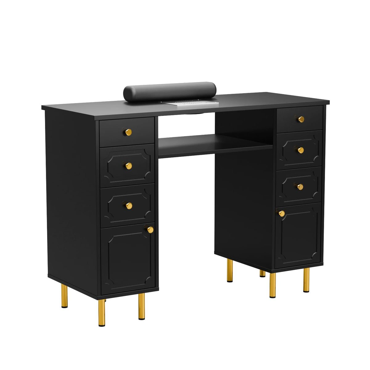 OmySalon MT-FORMED Nail Manicure Table w/Electric Dust Collector & Wrist Rest