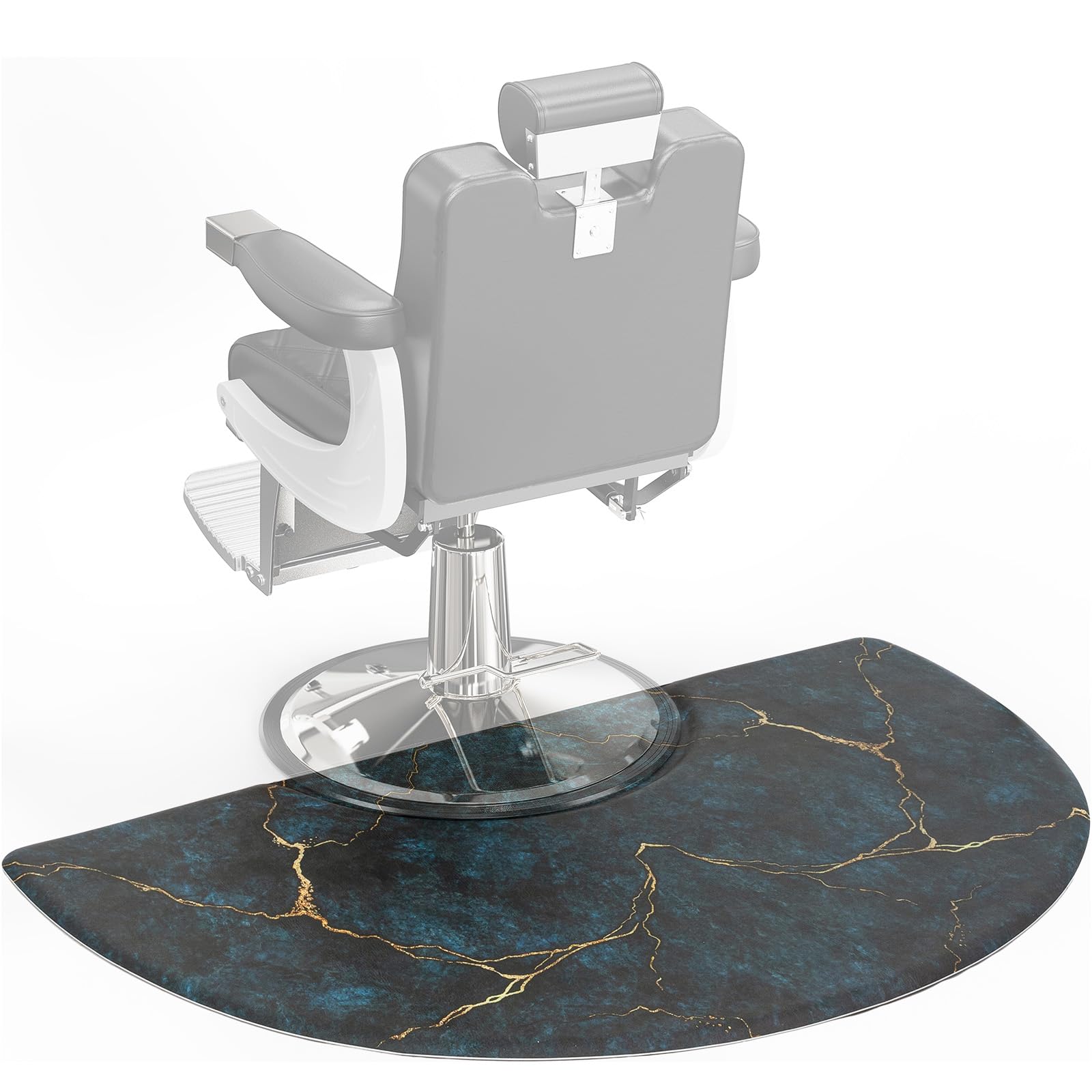 OmySalon 3'x5' Semi Circle Salon Anti Fatigue Mat with Round Cutout 5/8" Thick