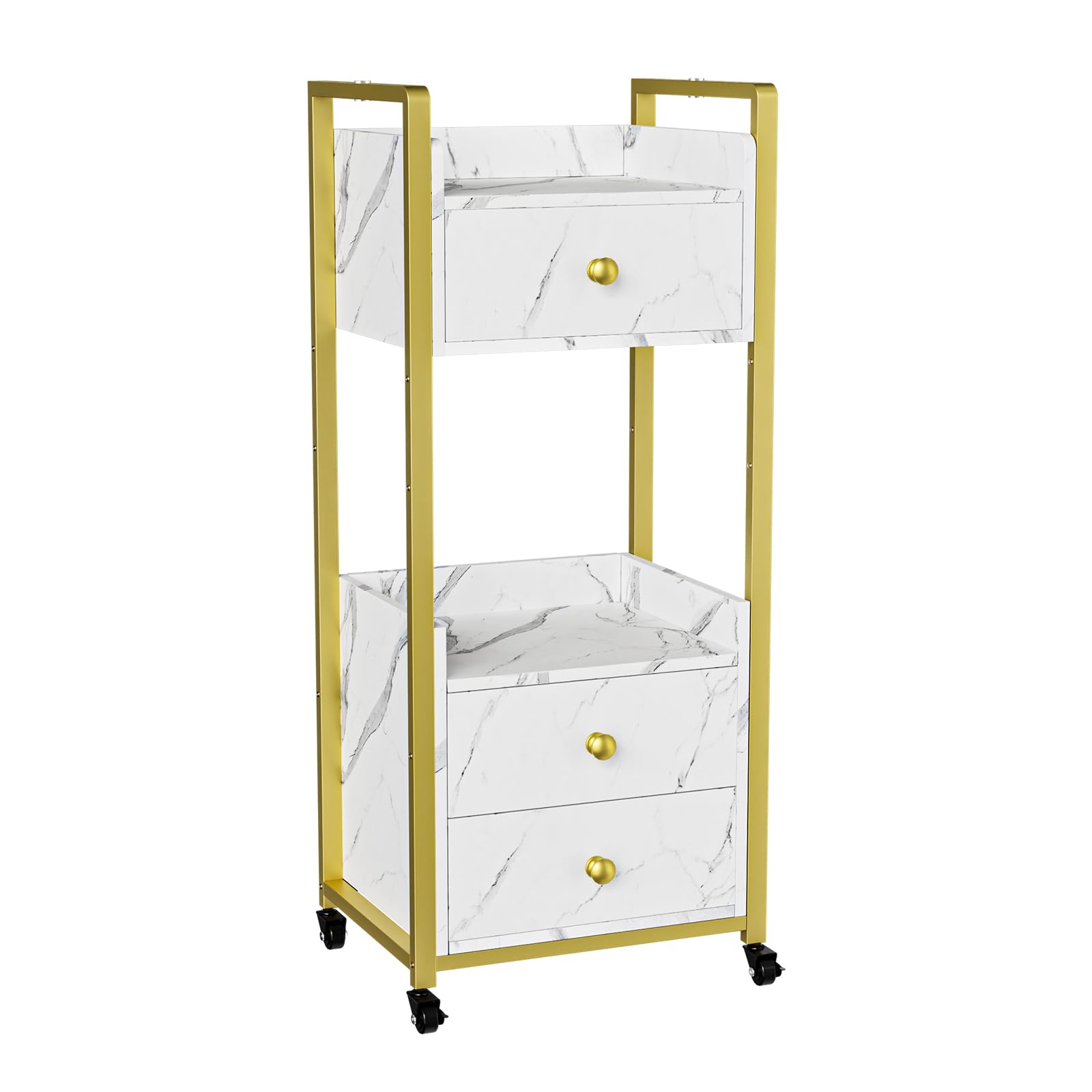 OmySalon Rolling Utility Esthetician Trolley Cart with Wheels