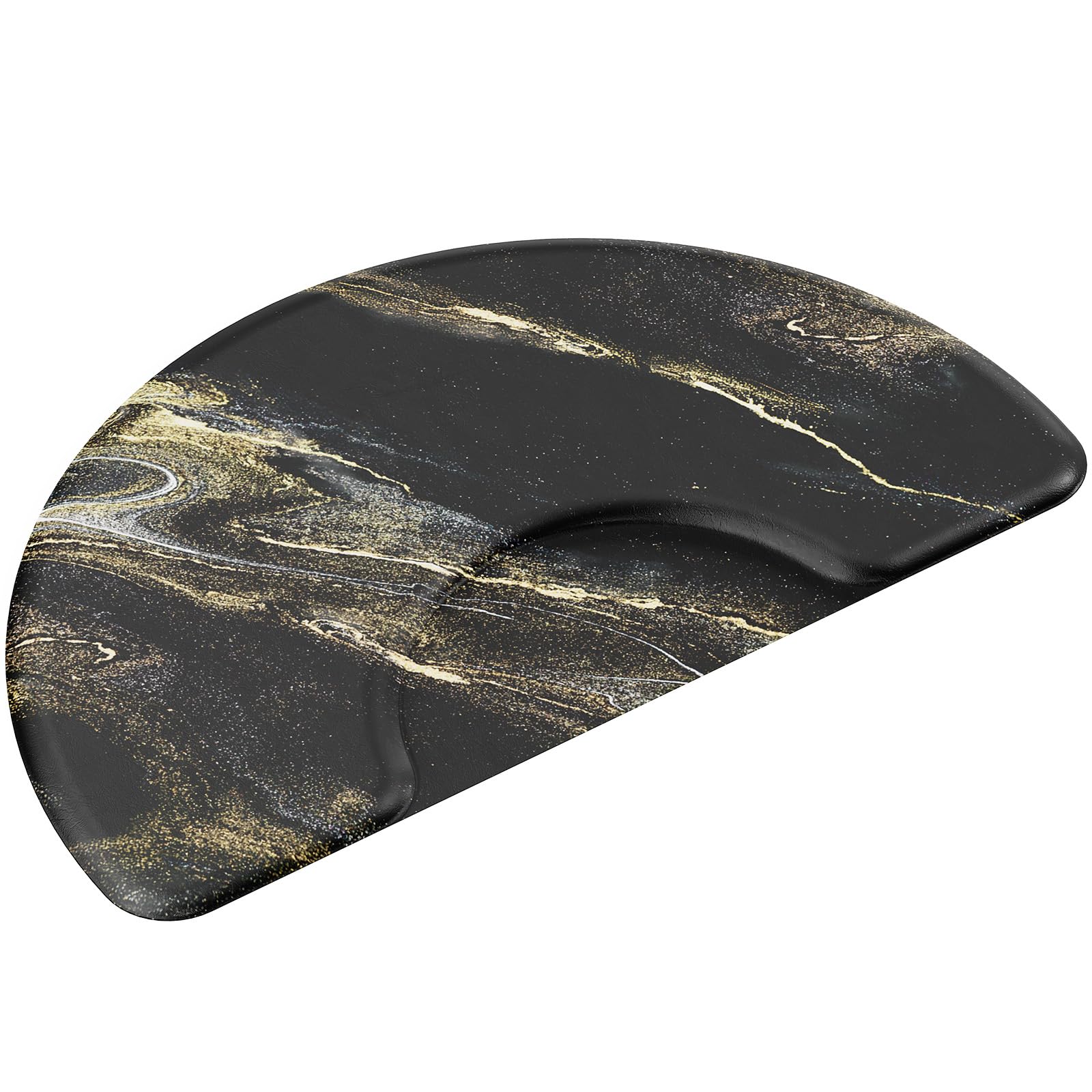 OmySalon 3'x5' Semi Circle Salon Anti Fatigue Mat with Round Cutout 5/8" Thick