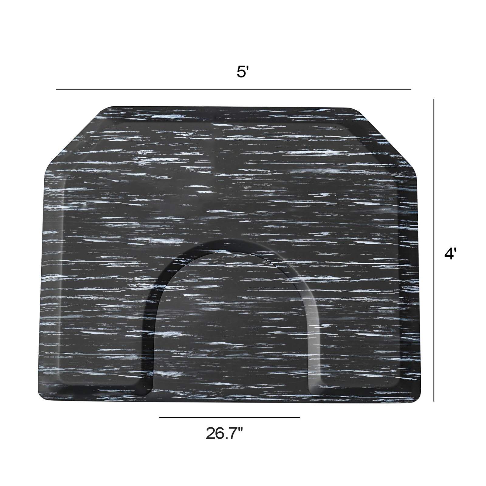OmySalon 4' x 5' Salon Anti Fatigue Mat Hexagon Barber Mat for Round Base Styling Chair 1/2in 7/8in Thick