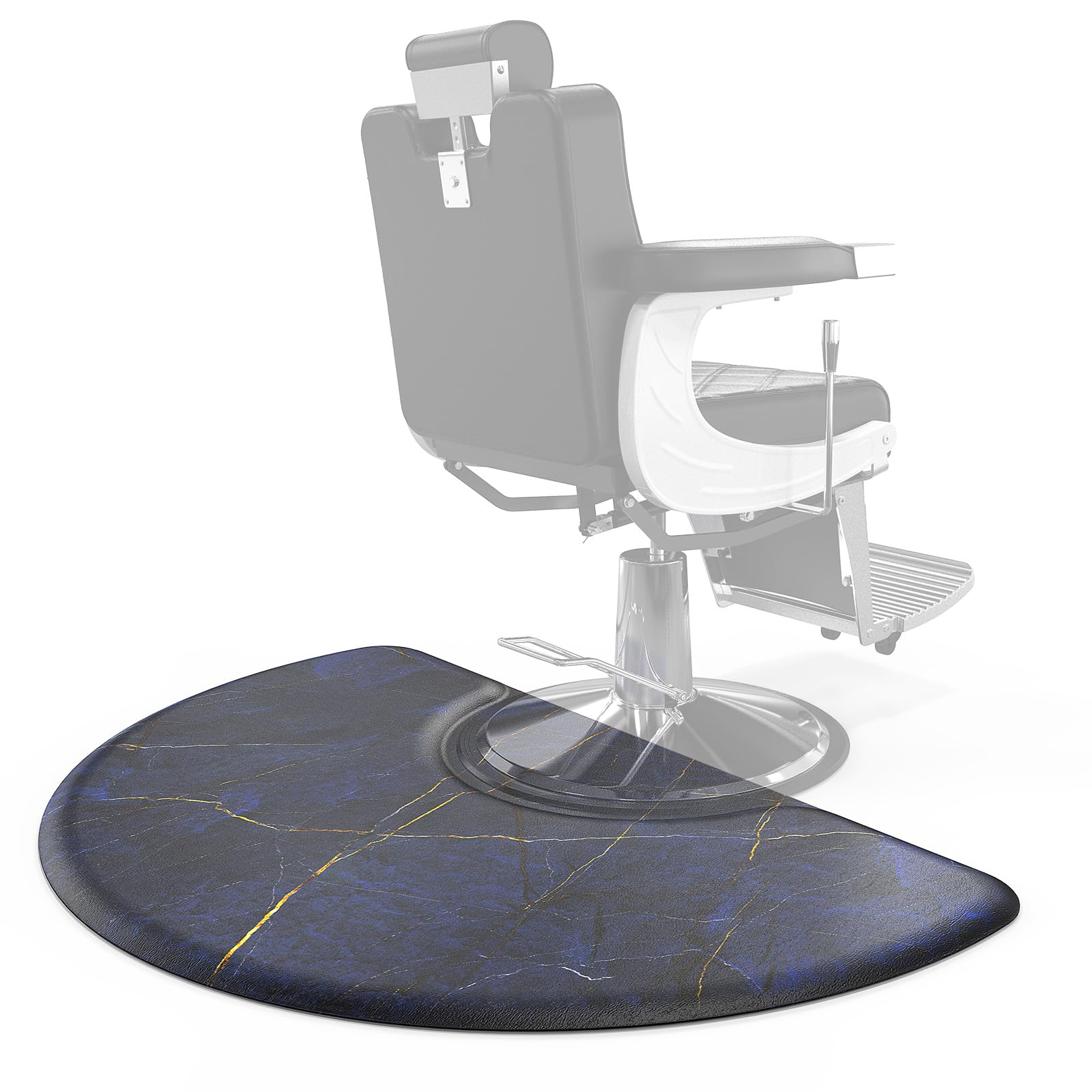 OmySalon 3'x5' Semi Circle Salon Anti Fatigue Mat with Round Cutout 5/8" Thick