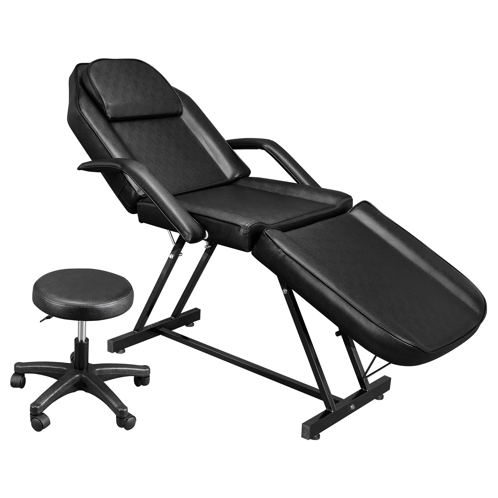 OmySalon 73in Adjustable Facial Massage Bed w/Hydraulic Rotating Stool