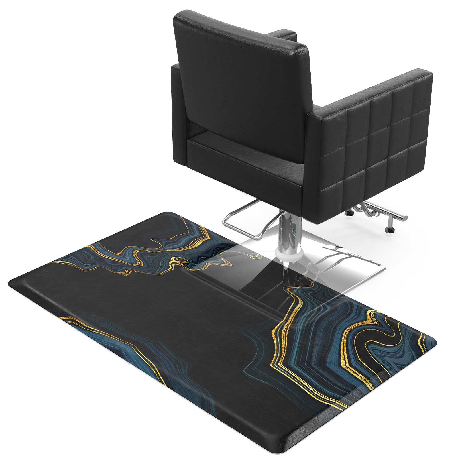 OmySalon 3'x5' Rectangle Salon Anti Fatigue Mat with Square Cutout 3/4" Thick