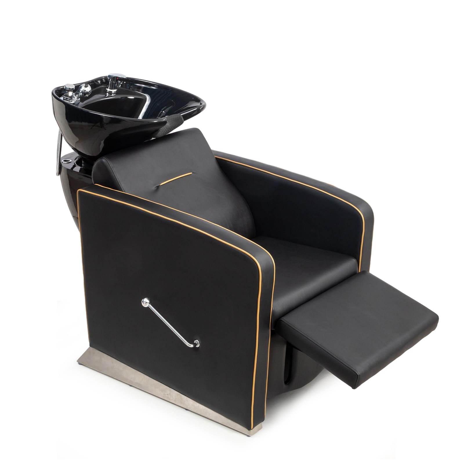 OmySalon BU1221 Salon Shampoo Backwash Chair Unit with Ceramic Shampoo Bowl & Adjustable Footrest