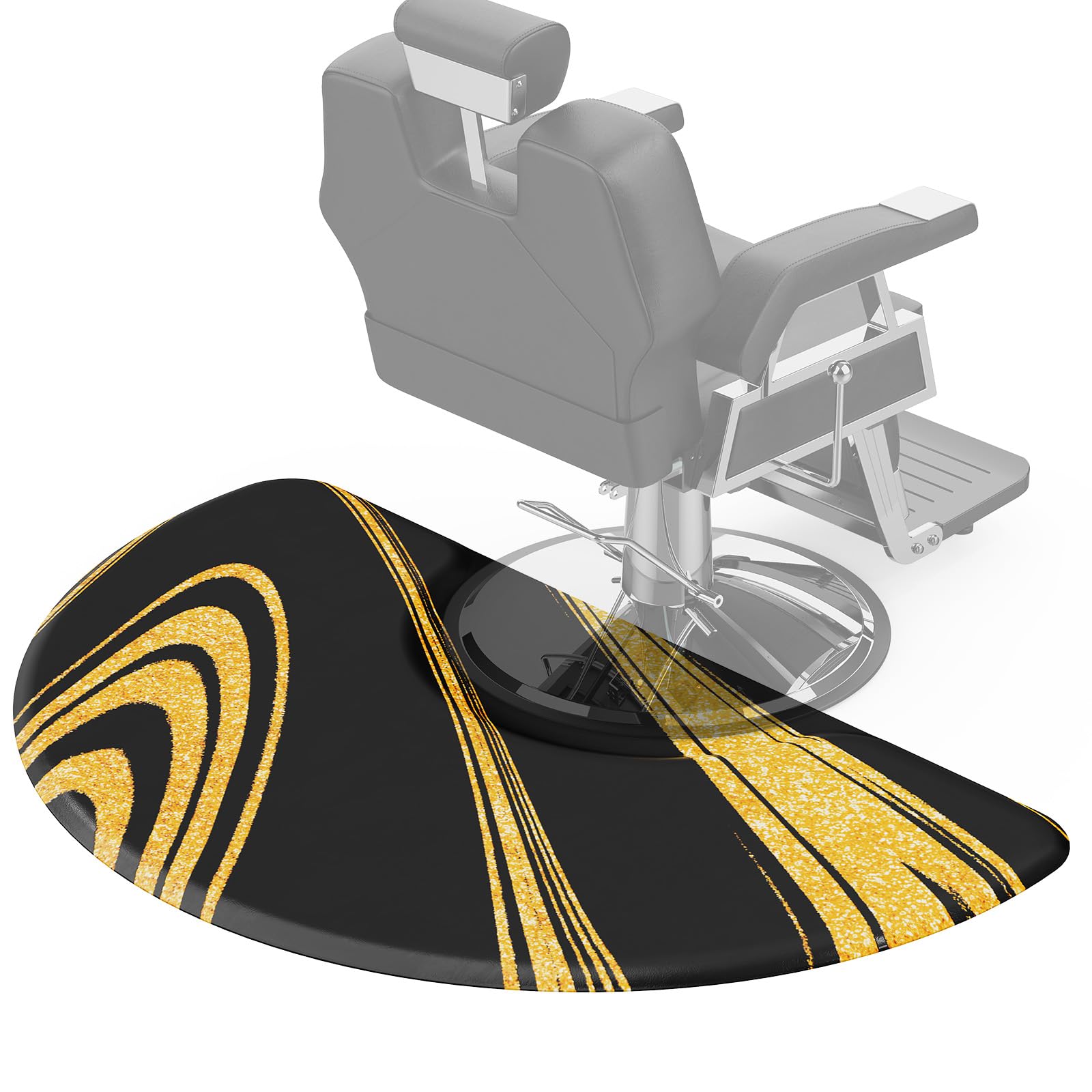 OmySalon 3'x5' Semi Circle Salon Anti Fatigue Mat with Round Cutout 5/8" Thick