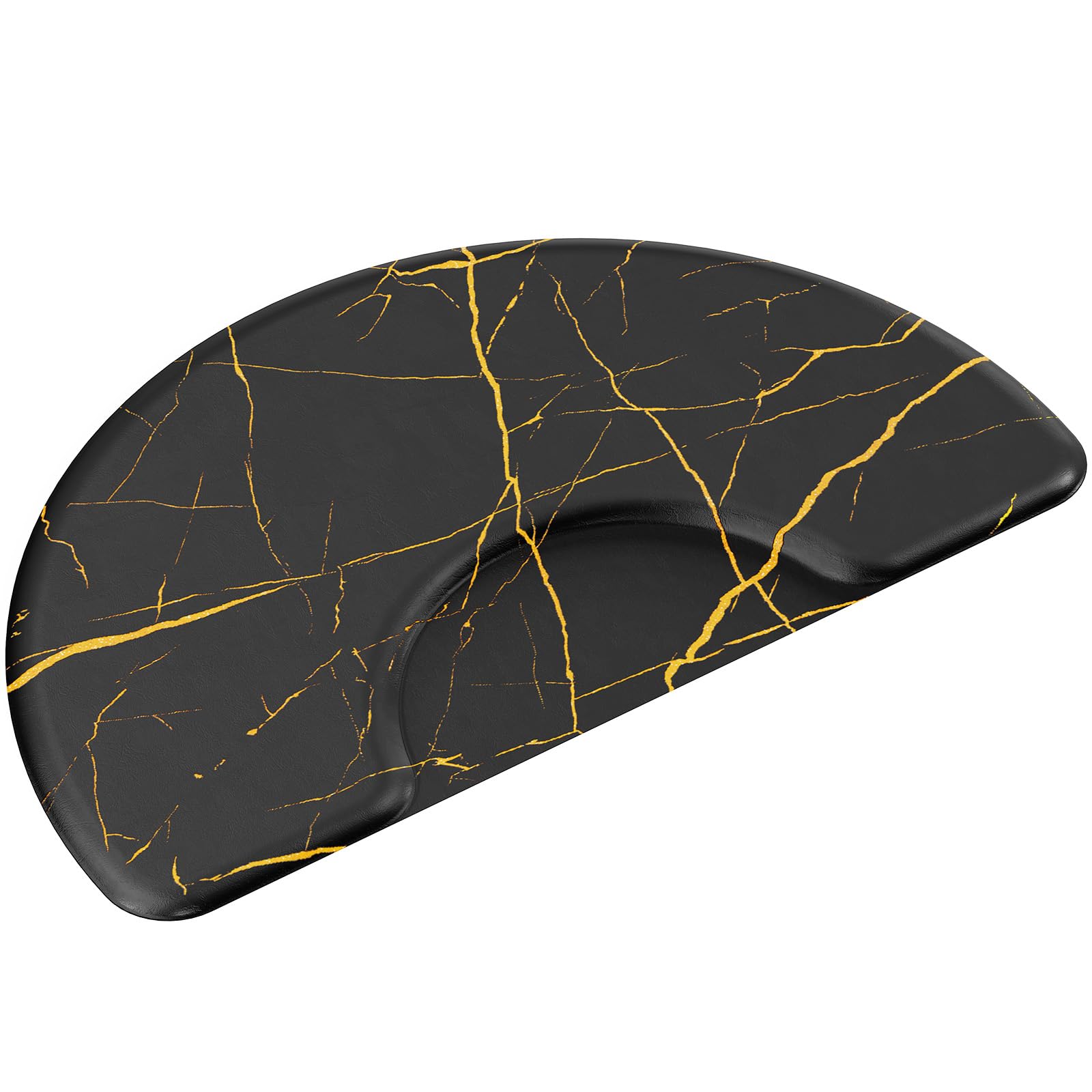 OmySalon 3'x5' Semi Circle Salon Anti Fatigue Mat with Round Cutout 5/8" Thick