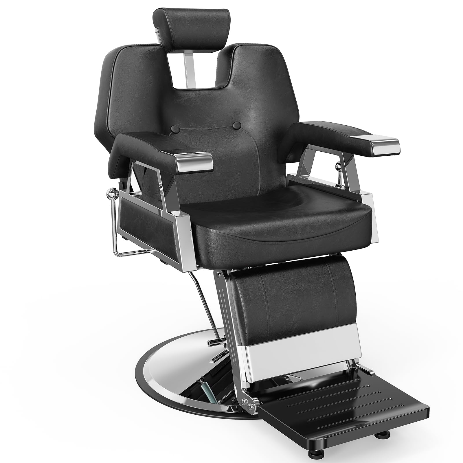OmySalon BC1501 Professional Heavy Duty Hydraulic Reclining Barber Chair