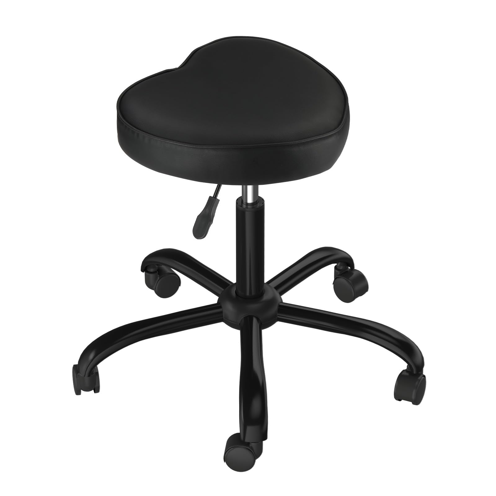 OmySalon 360° Swivel Heart-Shaped Hydraulic Rolling Salon Stool with W