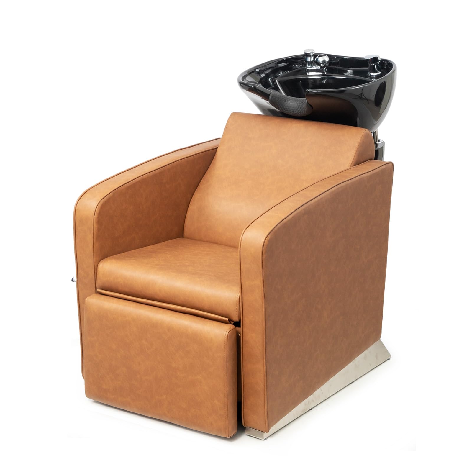 OmySalon BU1221 Salon Shampoo Backwash Chair Unit with Ceramic Shampoo Bowl & Adjustable Footrest