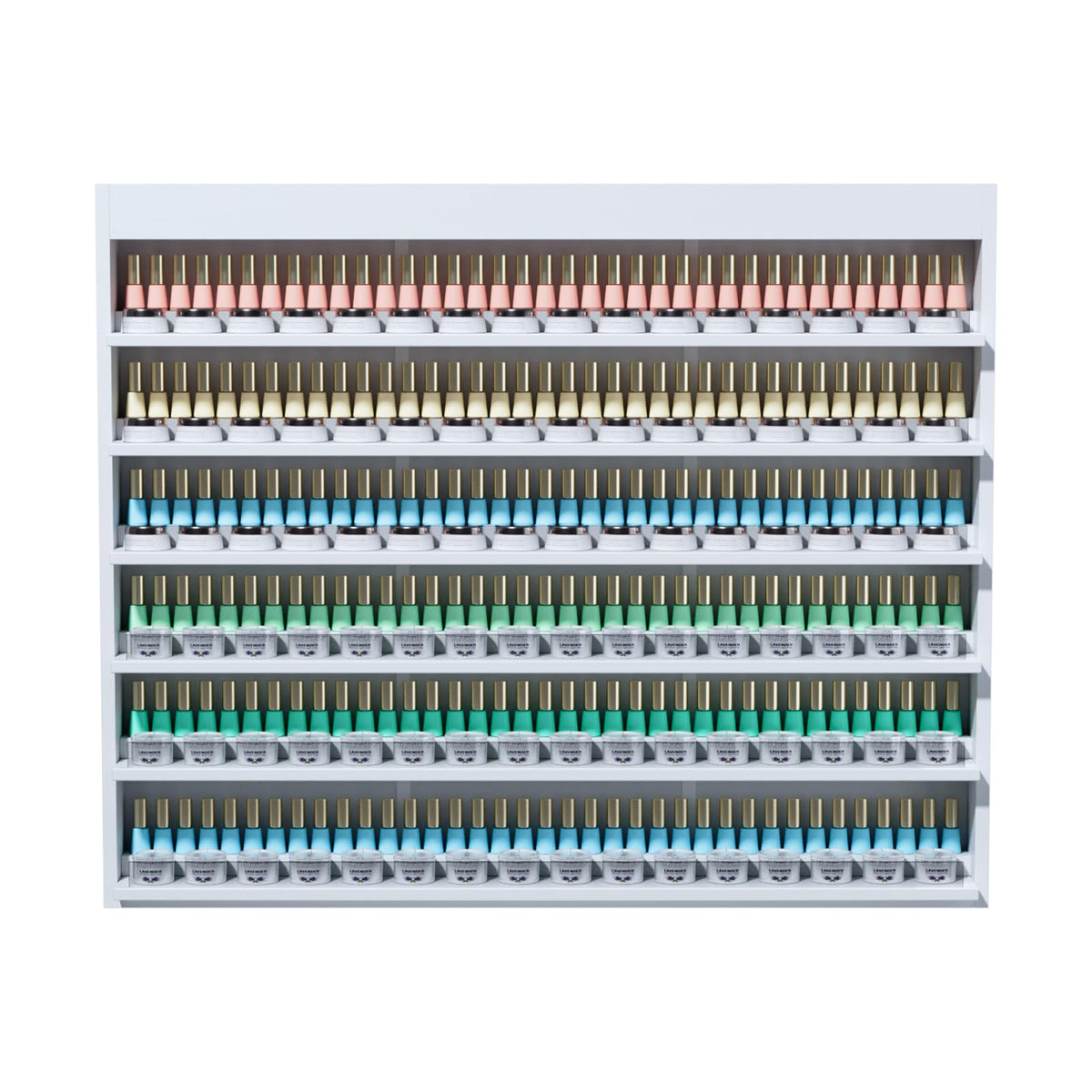 OmySalon Double 6-Tier Wall Mount Nail Polish & Powder Organizer Rack with Acrylic Barriers