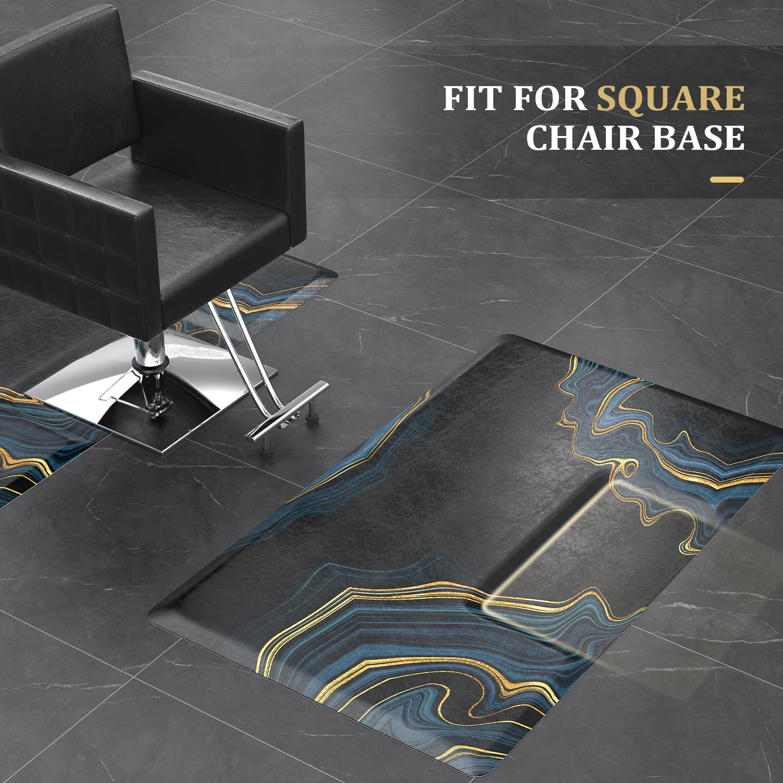 OmySalon 3'x5' Rectangle Salon Anti Fatigue Mat with Square Cutout 3/4" Thick
