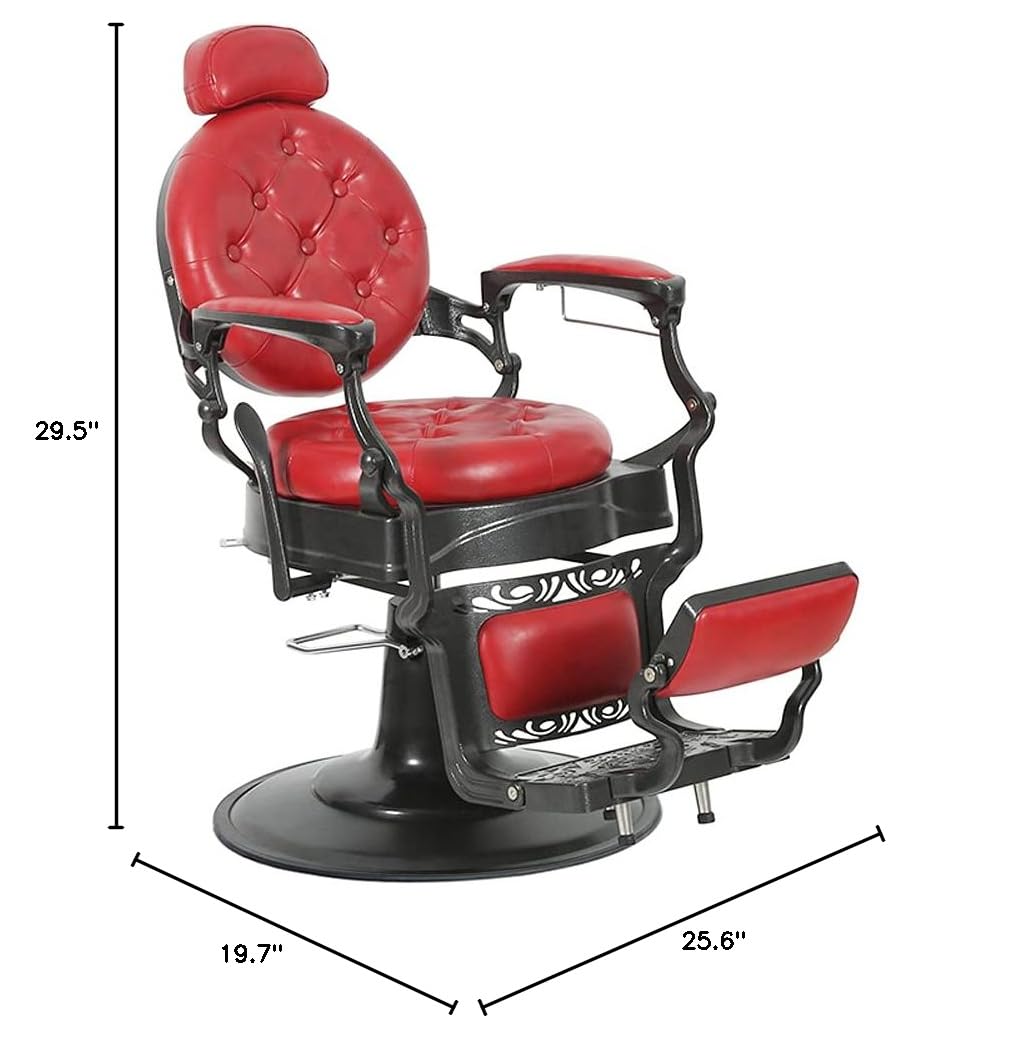 OmySalon BC1101 Vintage Style Heavy Duty Hydraulic Recline Barber Chair