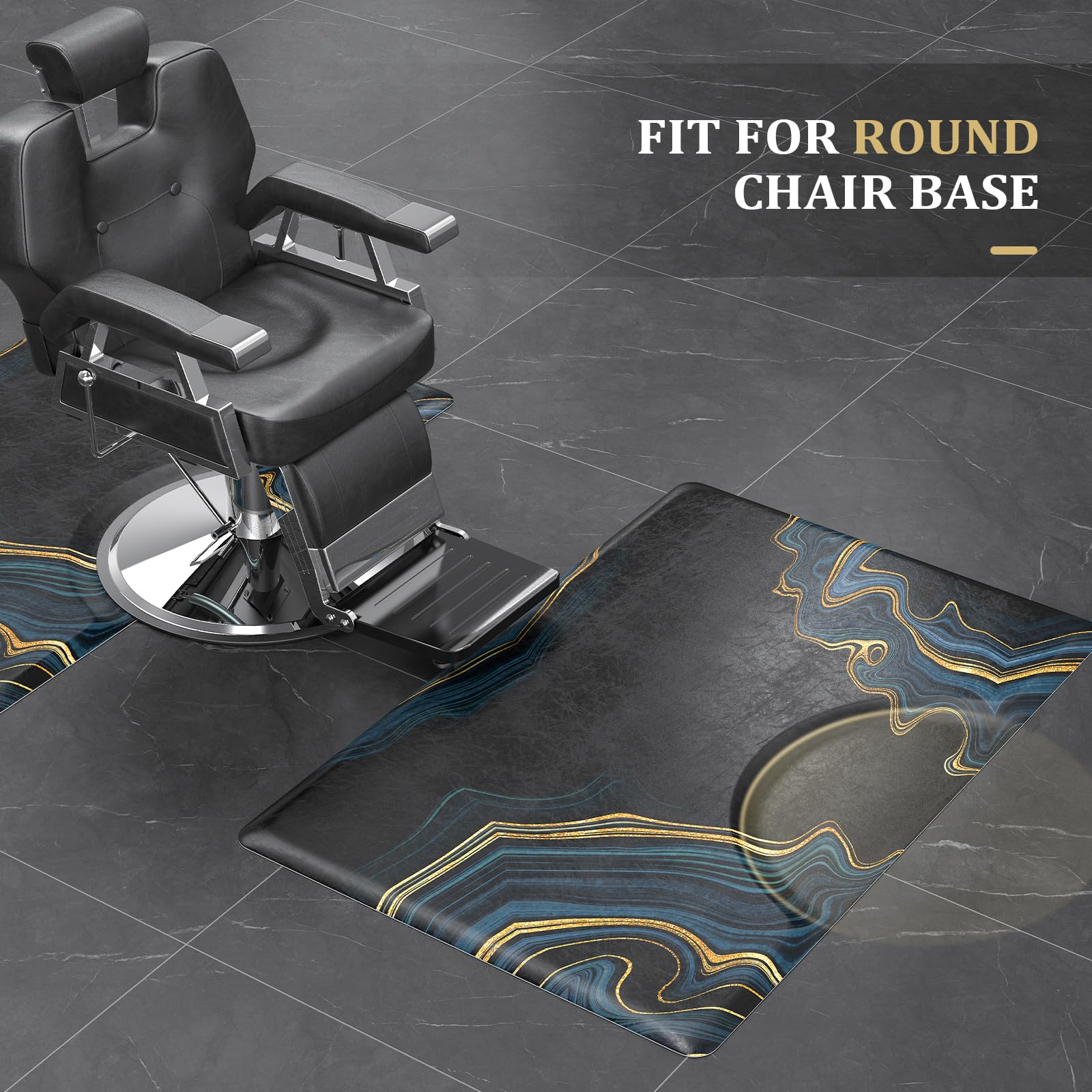 OmySalon Rectangle Salon Anti Fatigue Mat for Round Base Hair Stylist