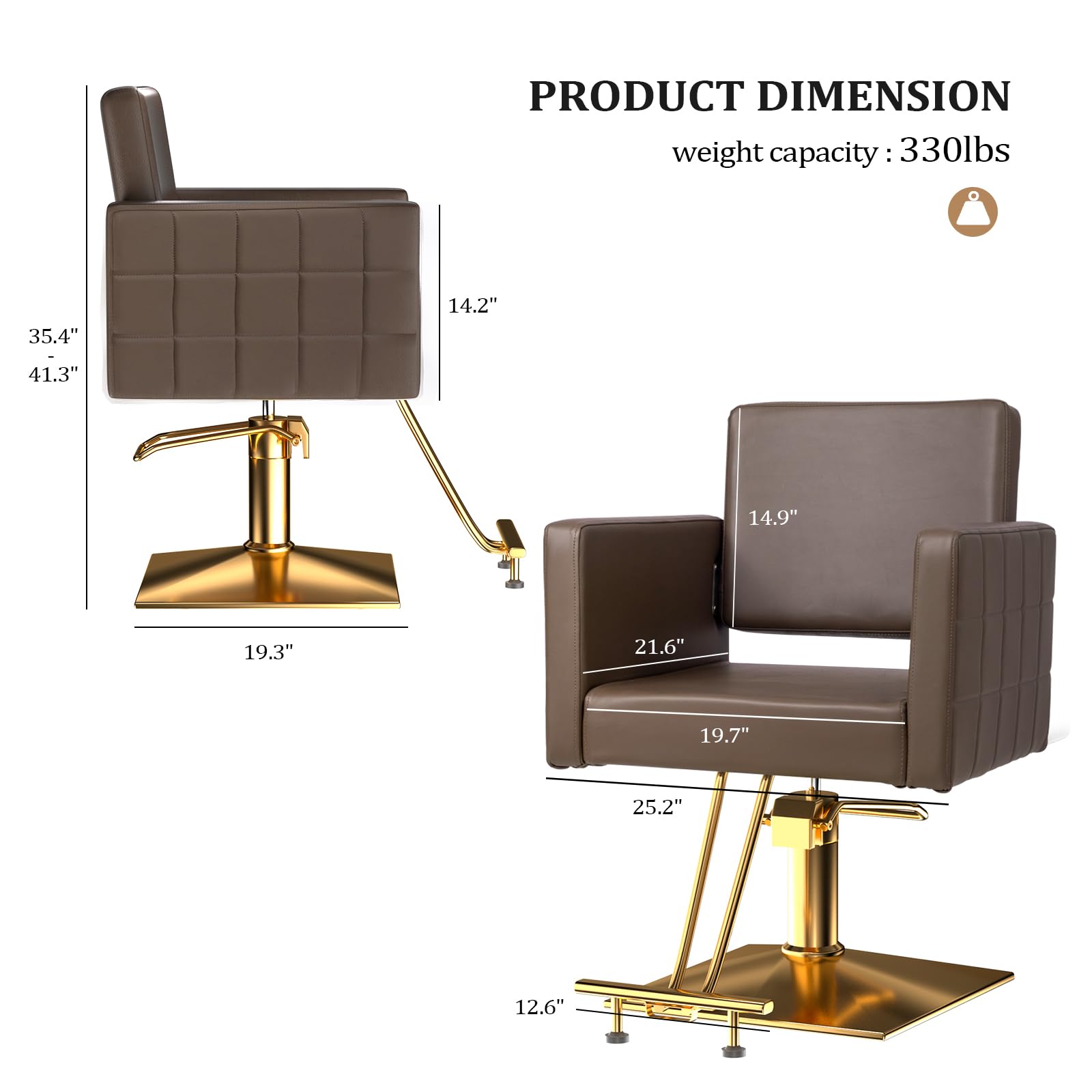 OmySalon SC2001 Heavy Duty Hydraulic Wide Seat Hair Stylist Salon Chair