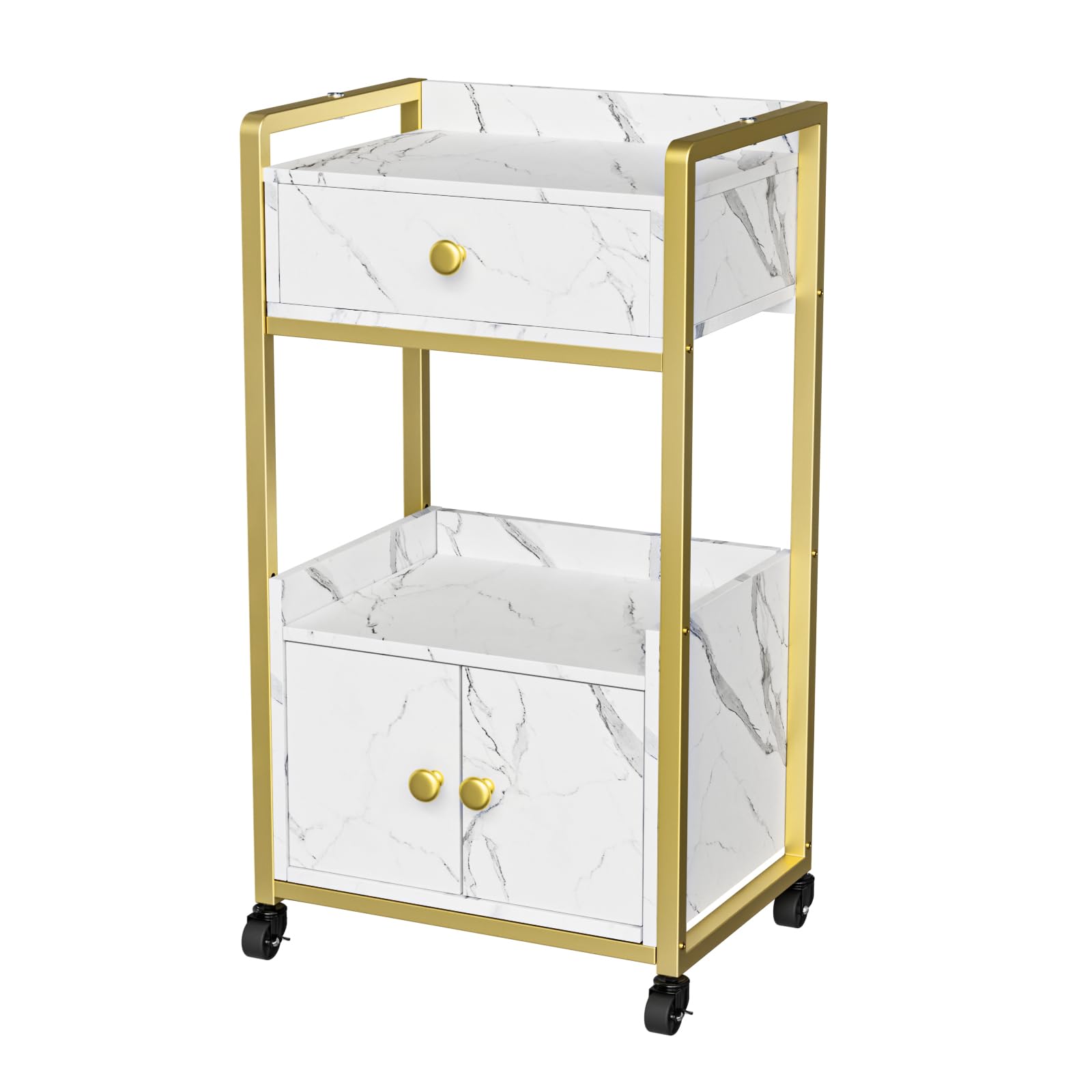 OmySalon Rolling Utility Esthetician Trolley Cart with Wheels