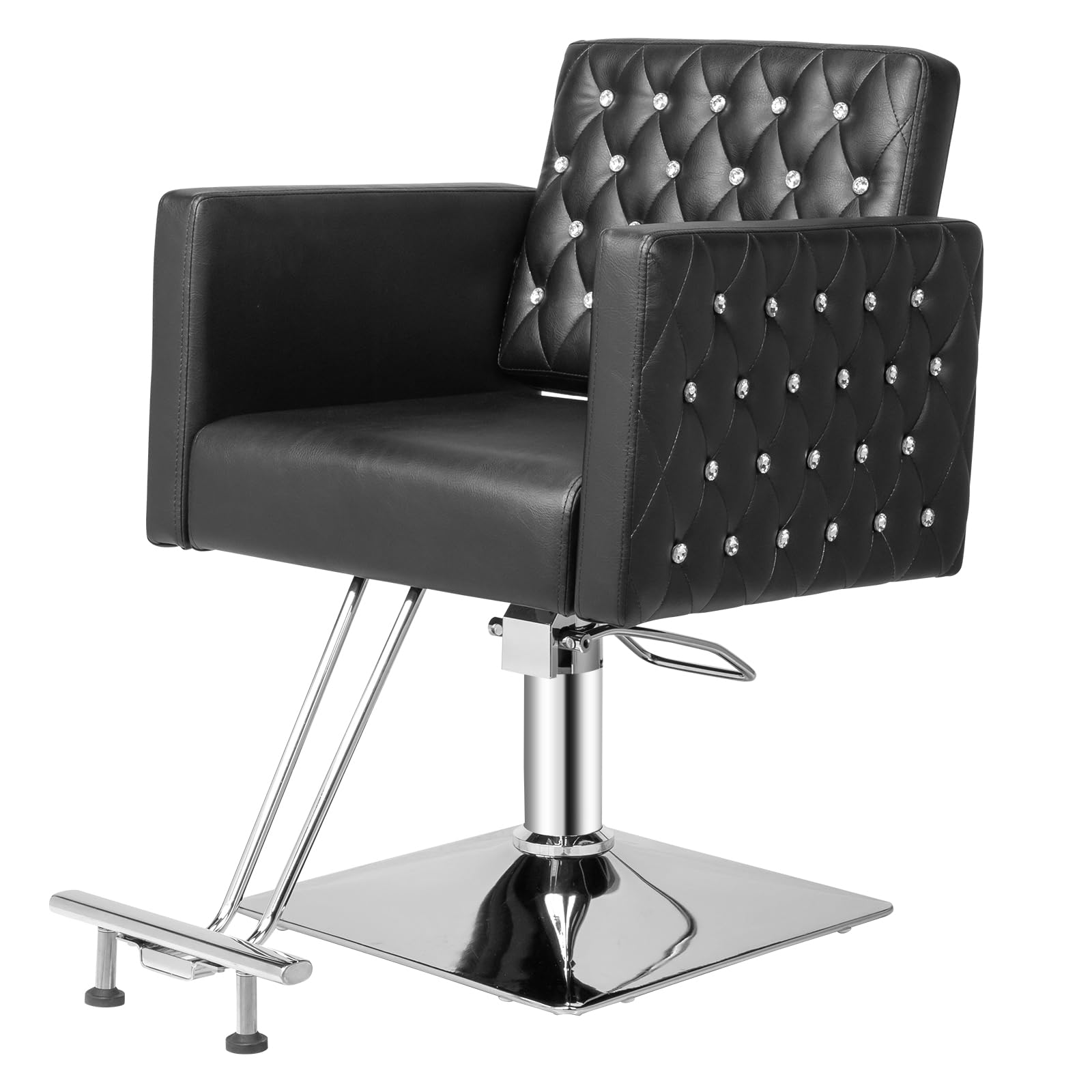 OmySalon SC2801 Modern Heavy Duty Hydraulic Swivel Hair Stylist Salon Chair with Curved Armrests