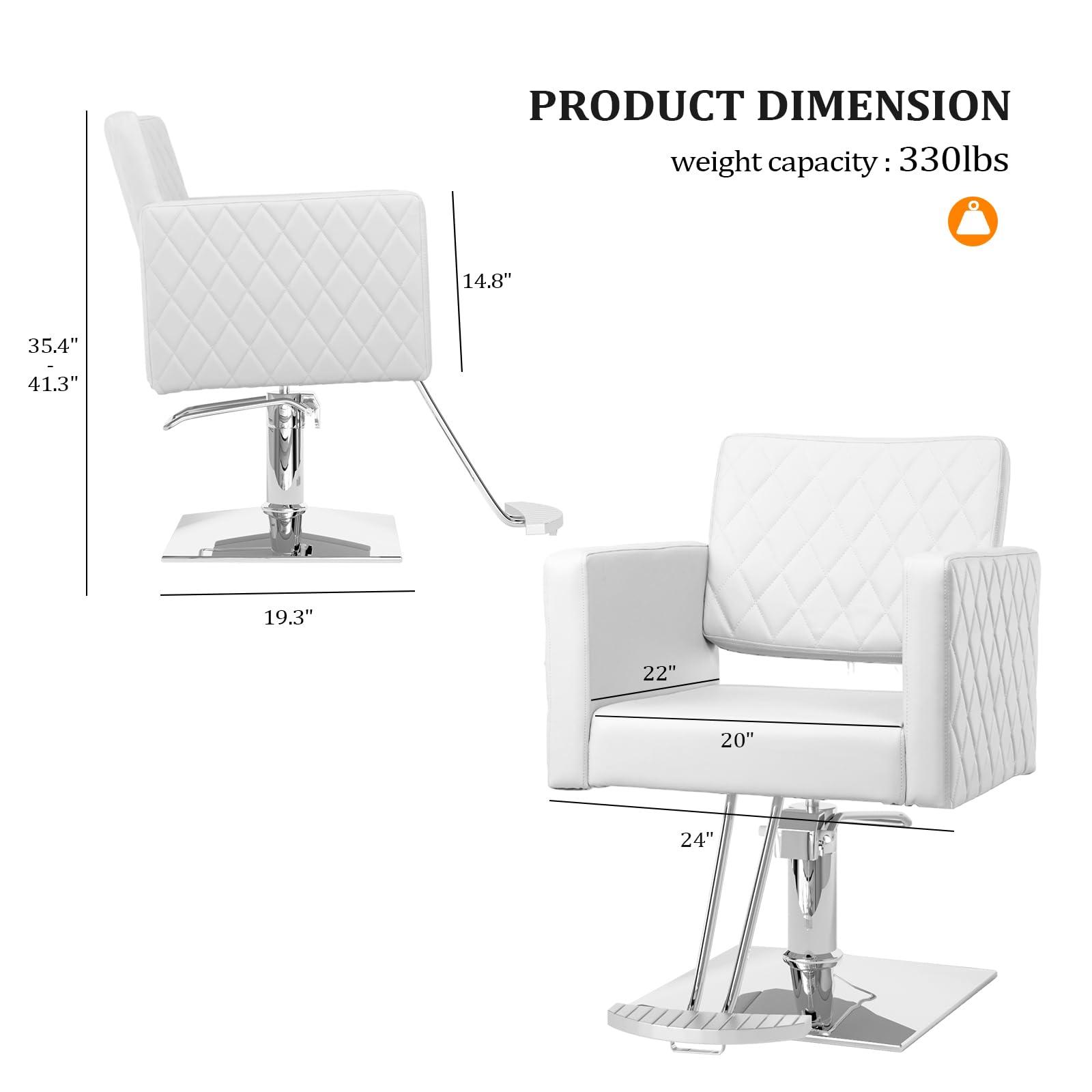 OmySalon SC2002 Heavy Duty Hydraulic Wide Seat Hair Stylist Salon Chair